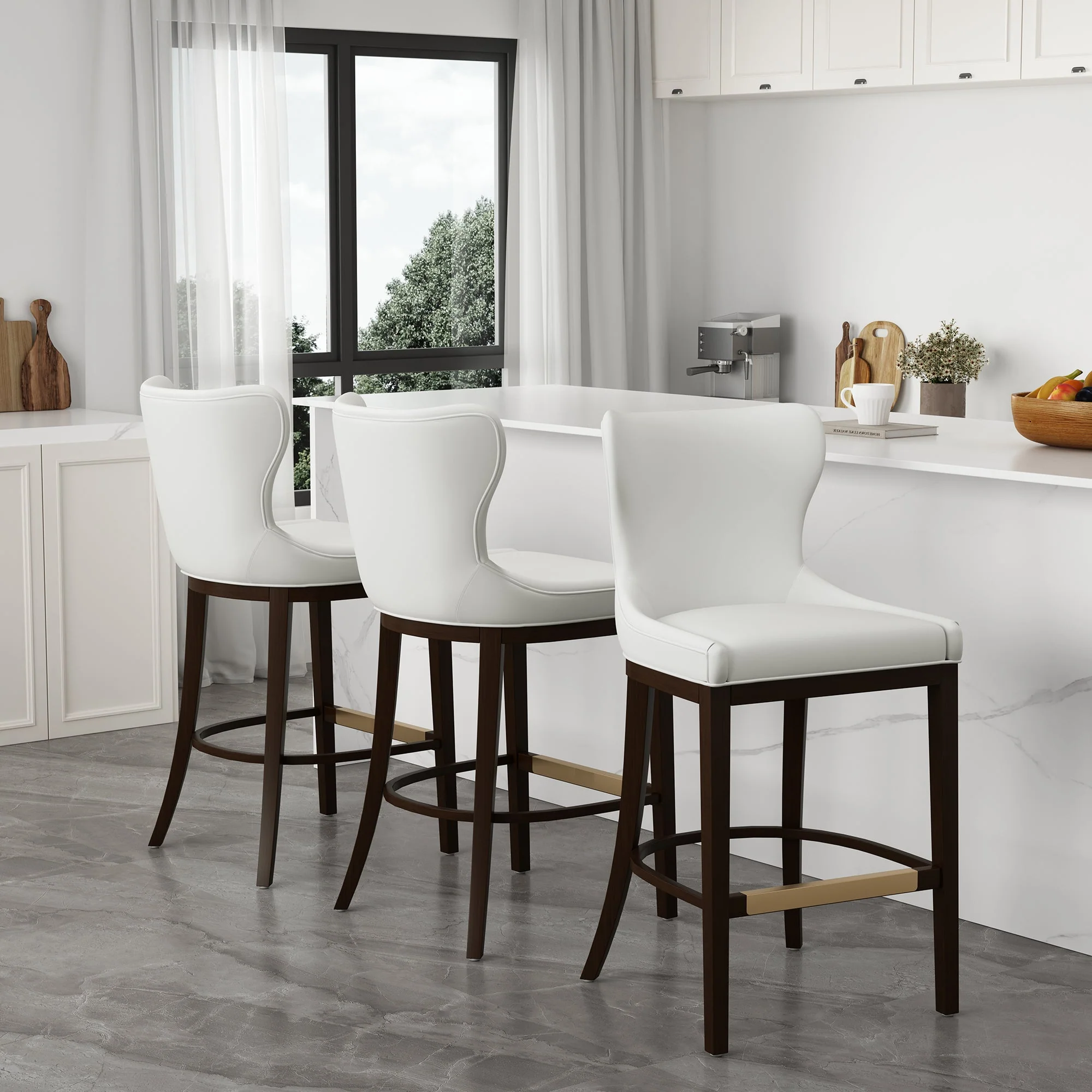Blair Barstool in White (set of 3) - Image 2
