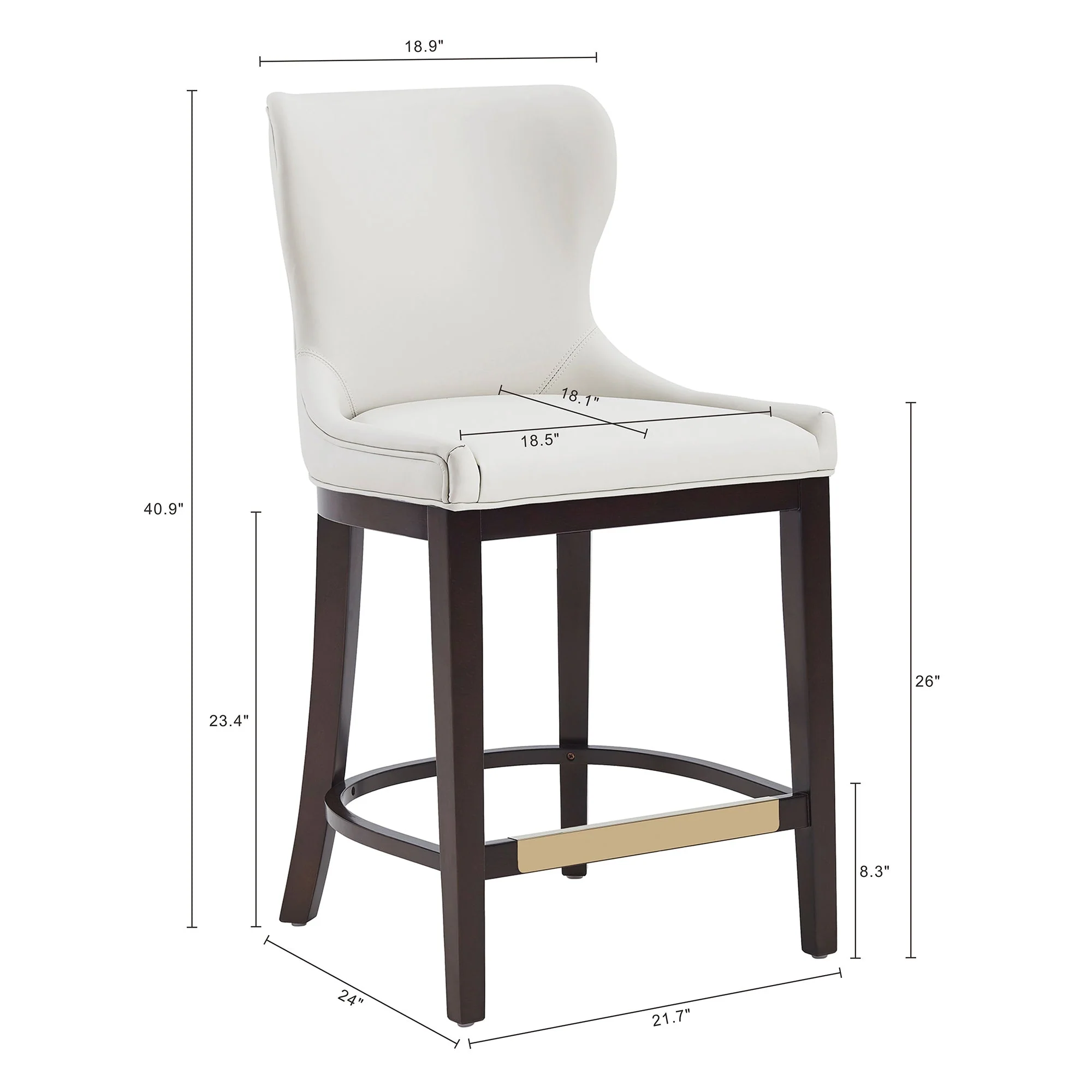 Blair Counter Stool in White (set of 2) - Image 3