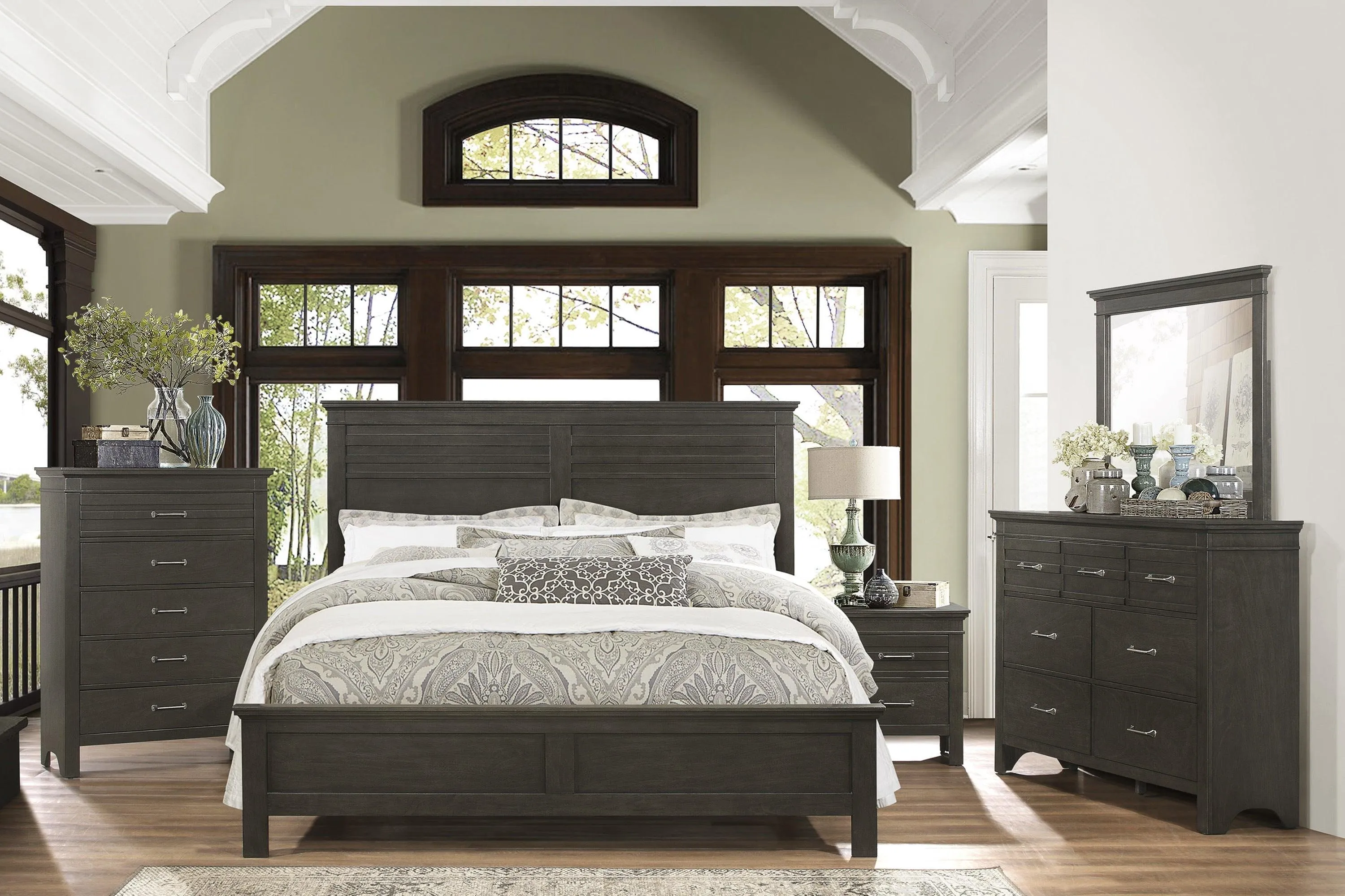 Blaire Farm Charcoal Gray Full Panel Bed - Image 5