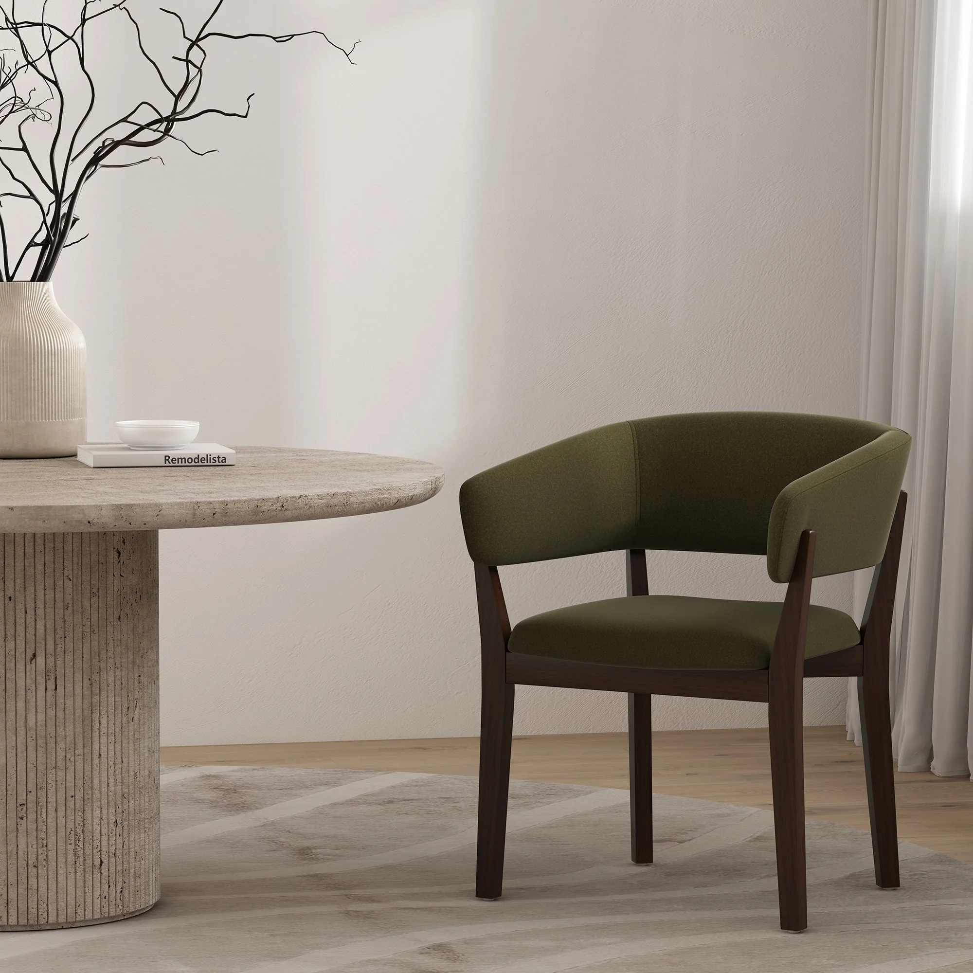Blake Dining Armchair in Green - Image 2