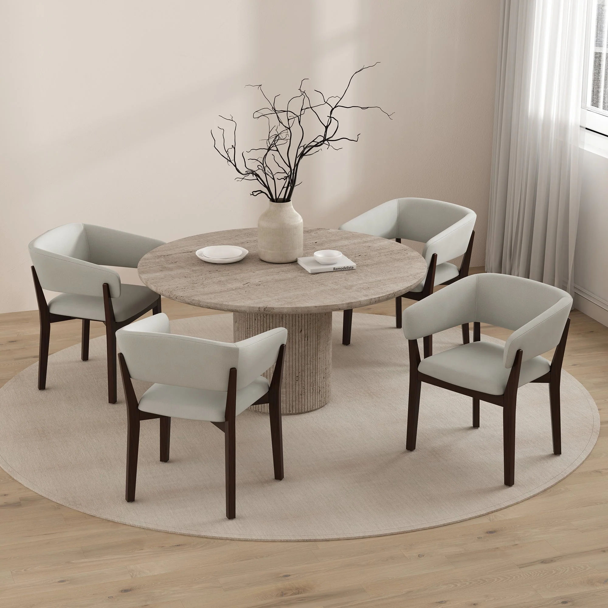 Blake Dining Armchair in Greige (set of 4) - Image 2