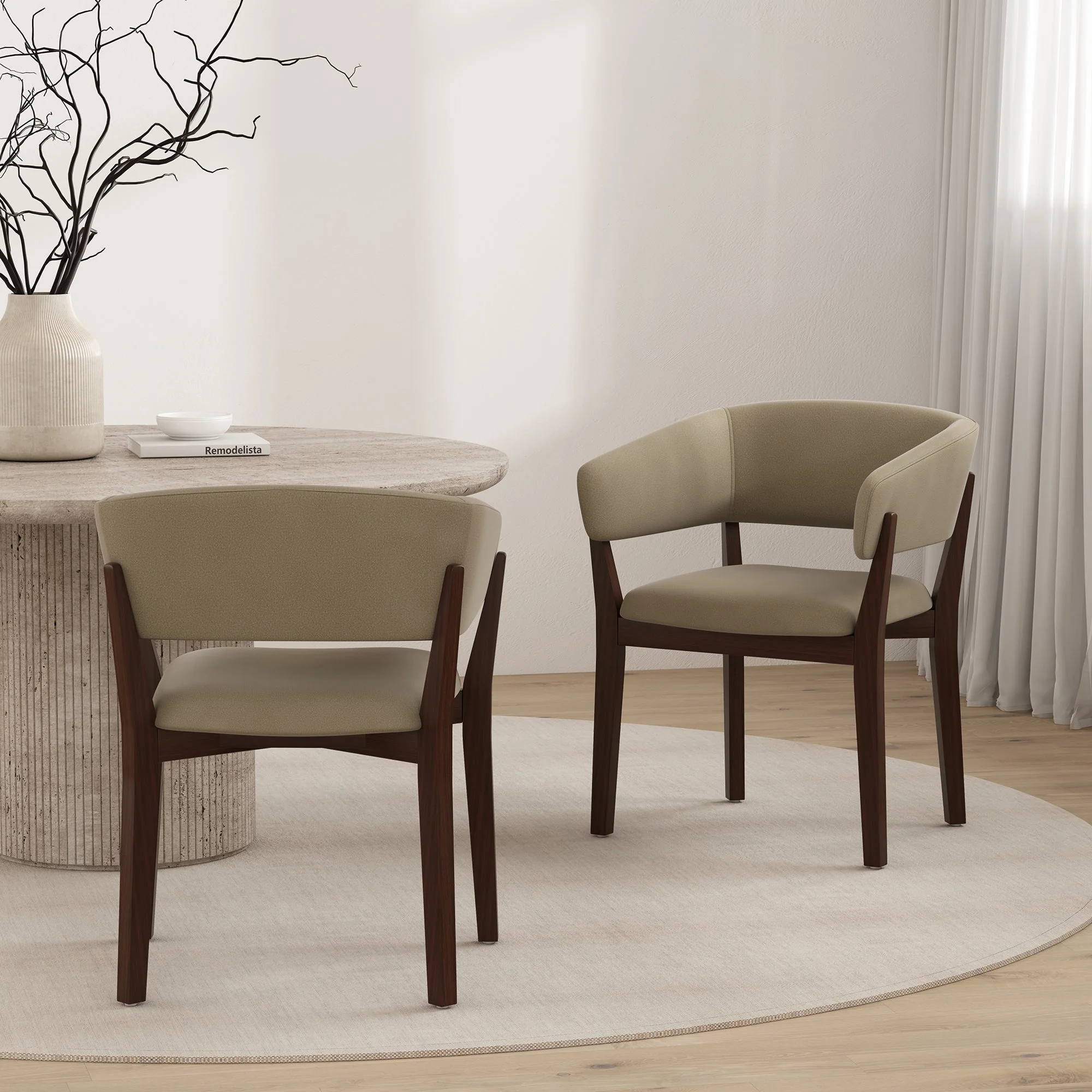 Blake Dining Armchair in Linen (set of 2) - Image 2