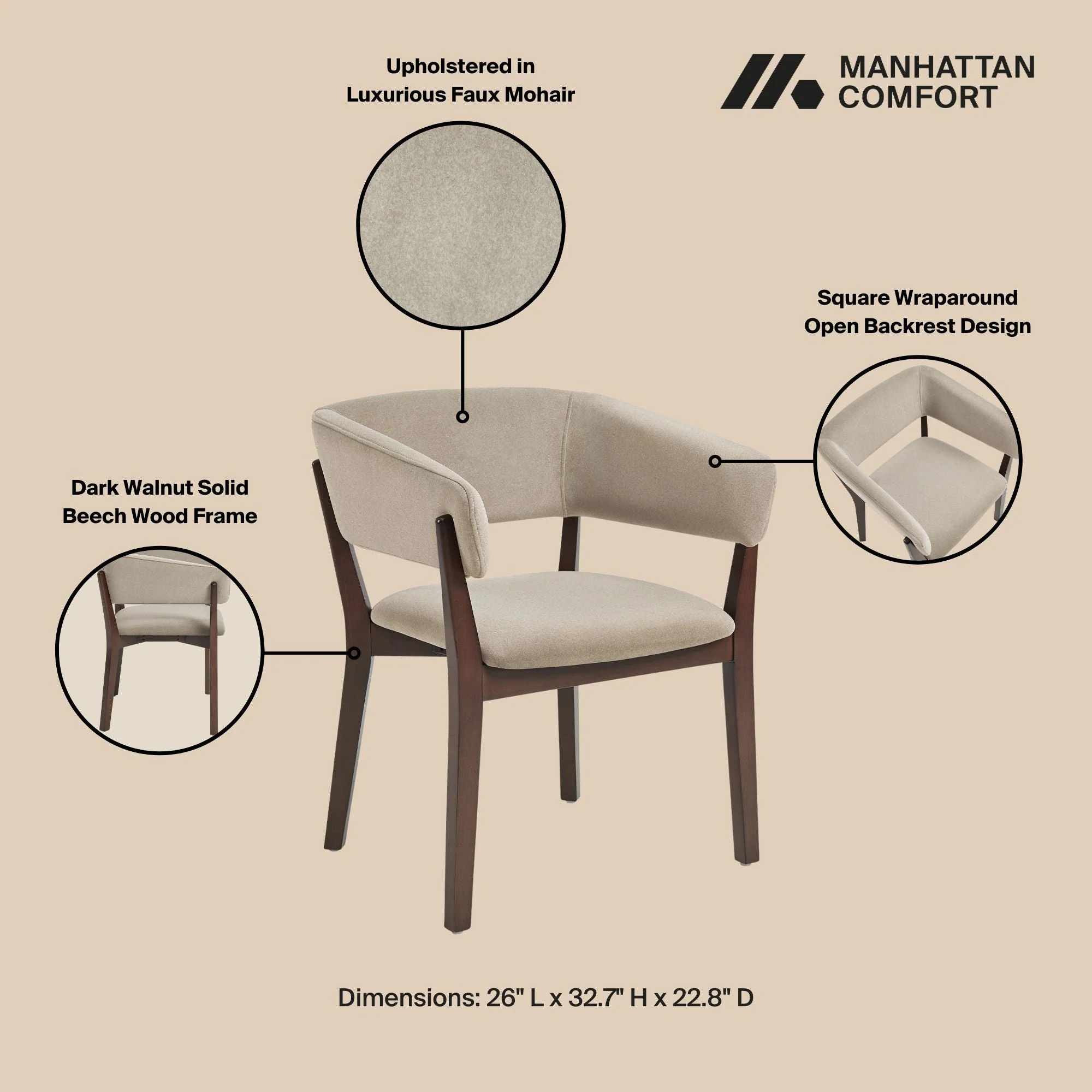 Blake Dining Armchair in Natural - Image 4