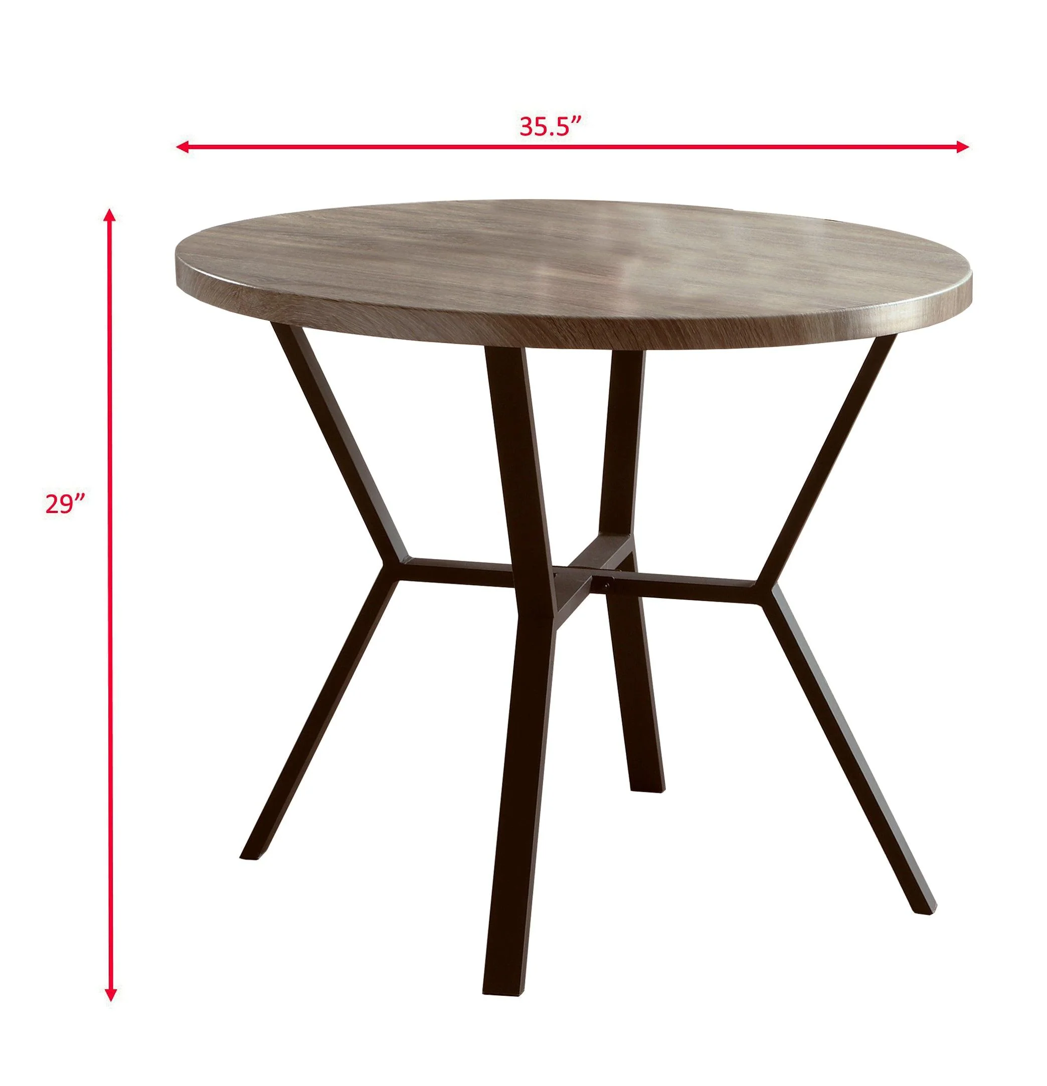 Blake Greywash 5-Piece Round Dining Set - Image 5