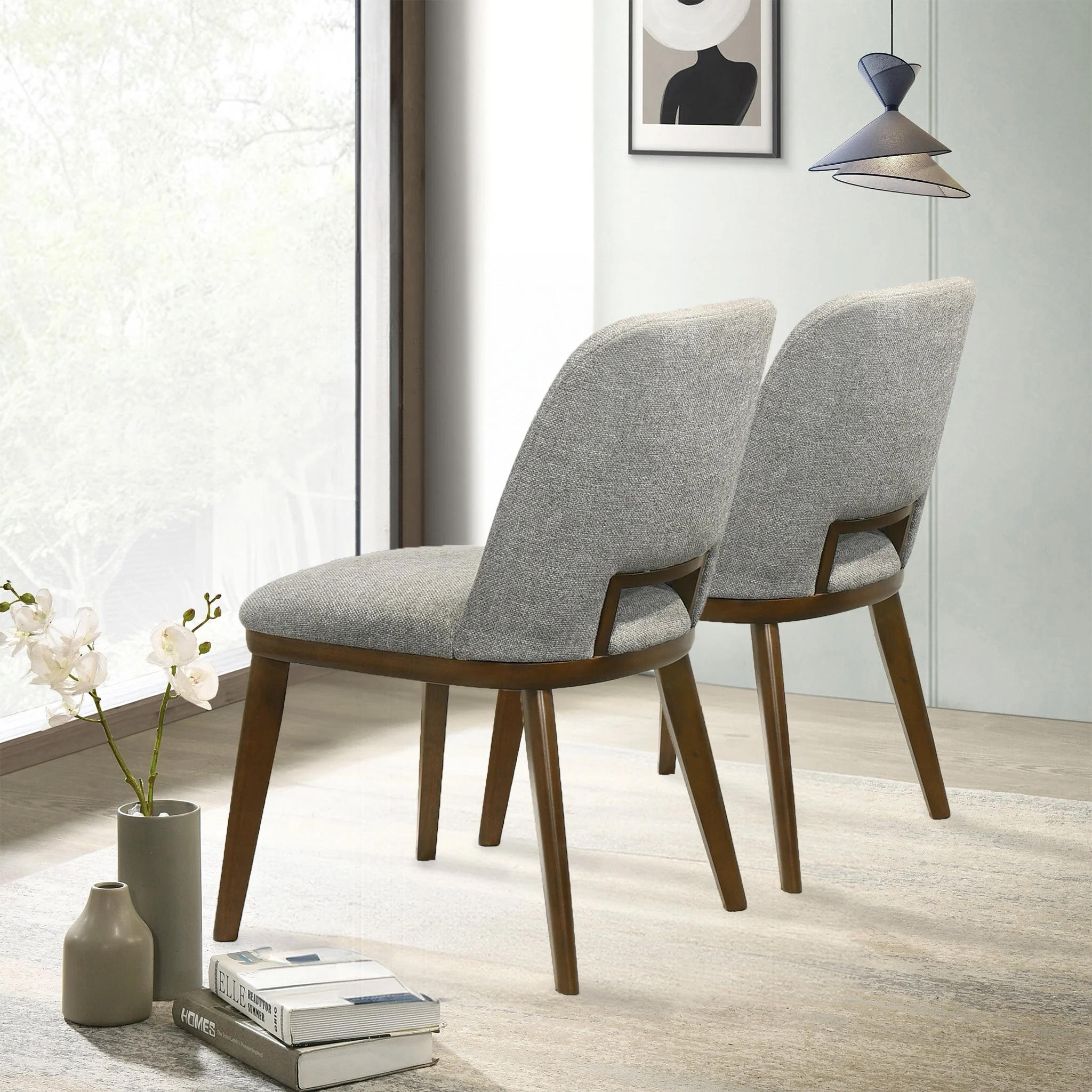 Blaken Light Grey Fabric Dining Chair (Set Of 2) - Image 3