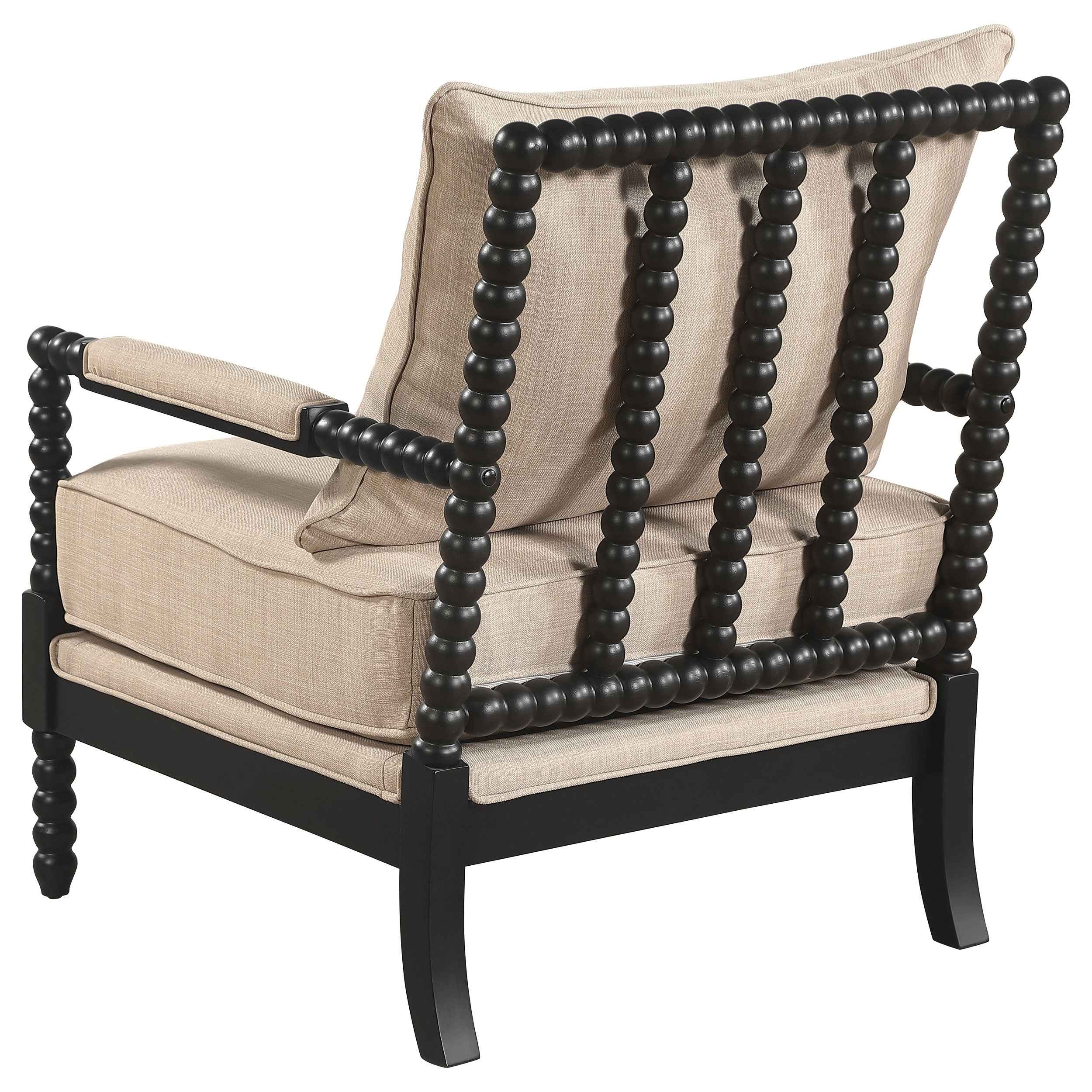 Blanchett Beige/Black Upholstered Bobbin Accent Chair - Image 6