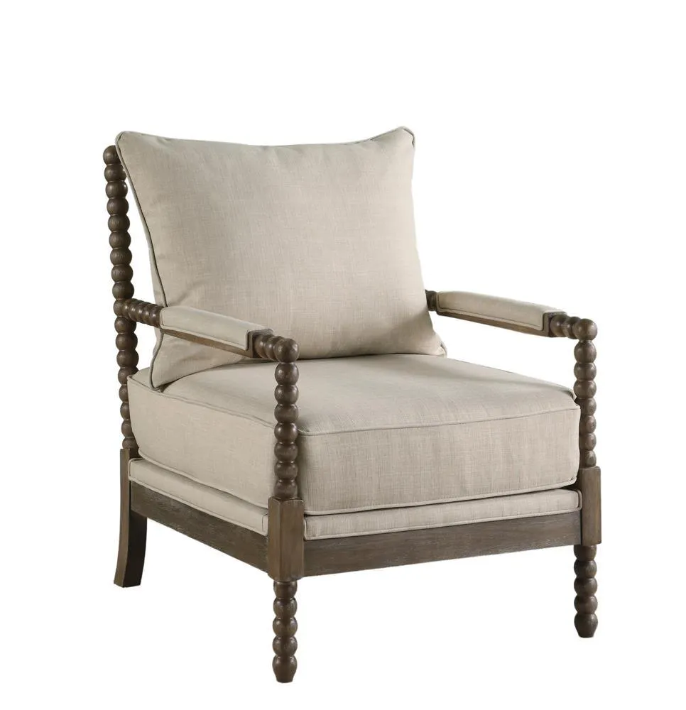 Blanchett Oatmeal/Natural Cushion Back Accent Chair - Image 2