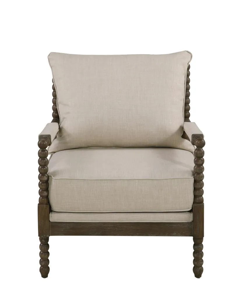Blanchett Oatmeal/Natural Cushion Back Accent Chair - Image 3