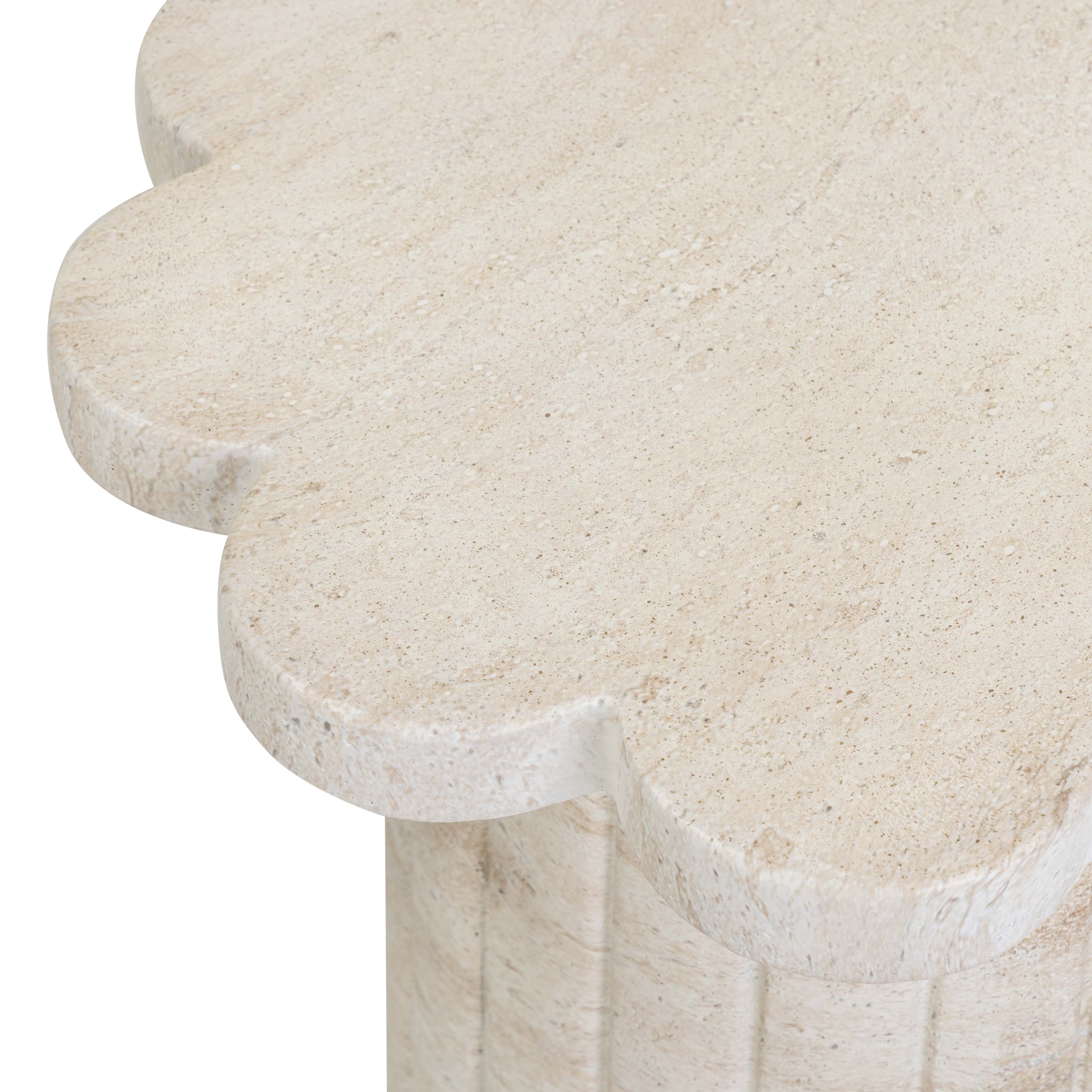 Blossom Faux Travertine Indoor/Outdoor Concrete Side Table - Image 7