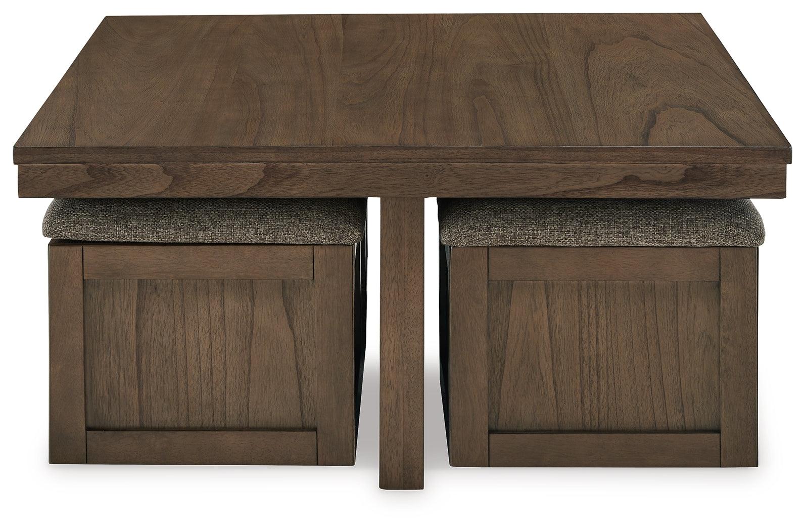 Boardernest Brown Coffee Table with 4 Stools - Image 3