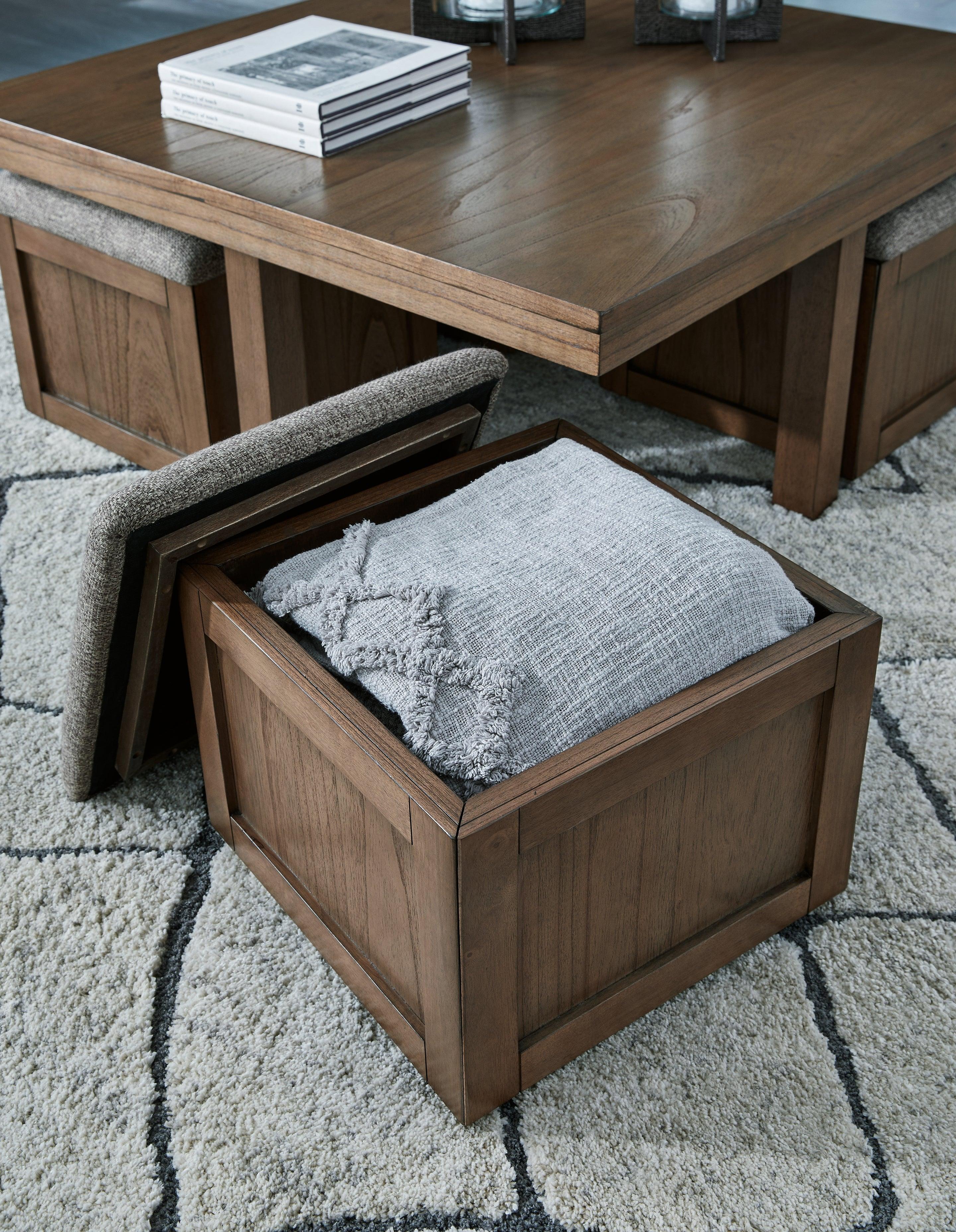 Boardernest Brown Coffee Table with 4 Stools - Image 5