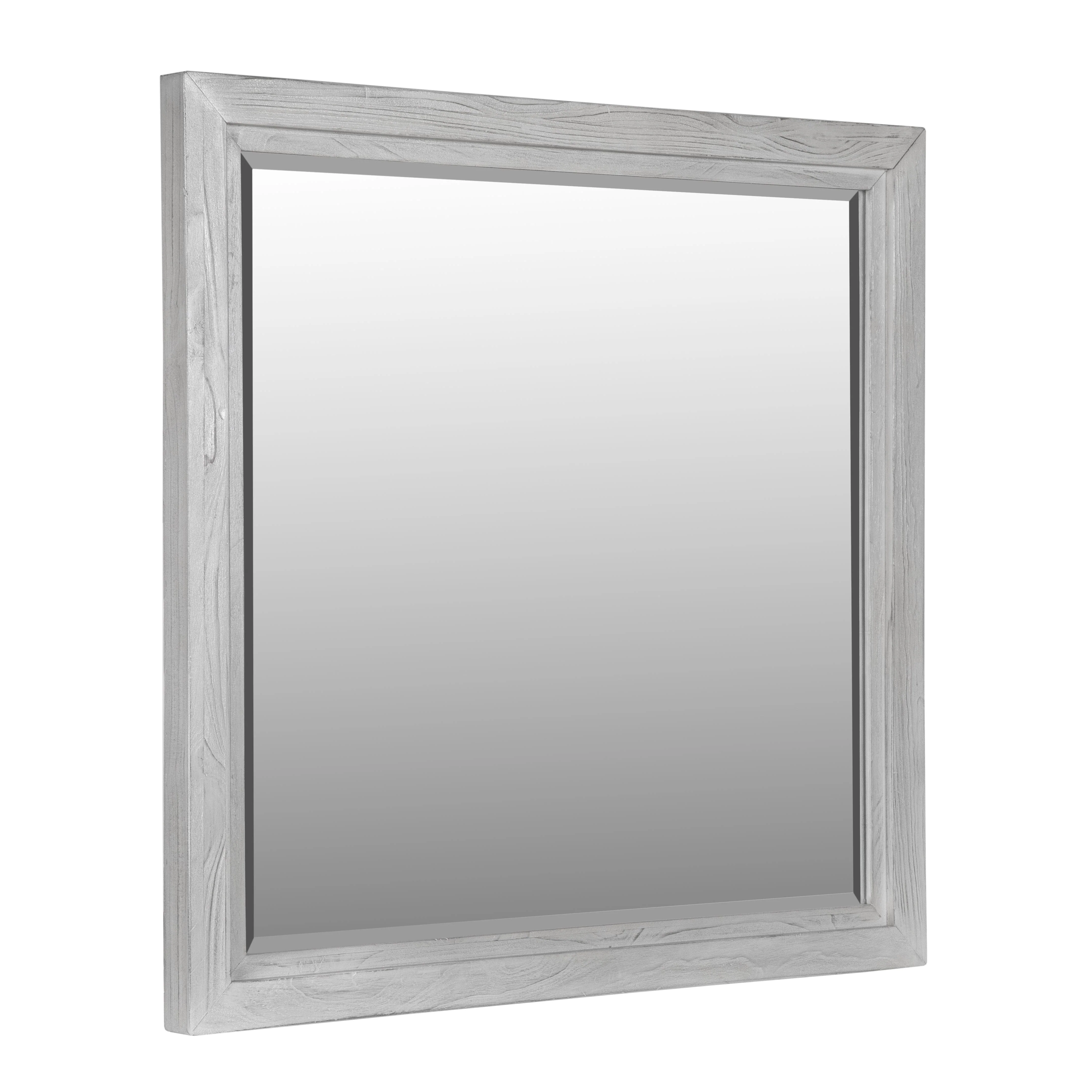 Boho Chic Plain Mirror in Washed White - Image 4
