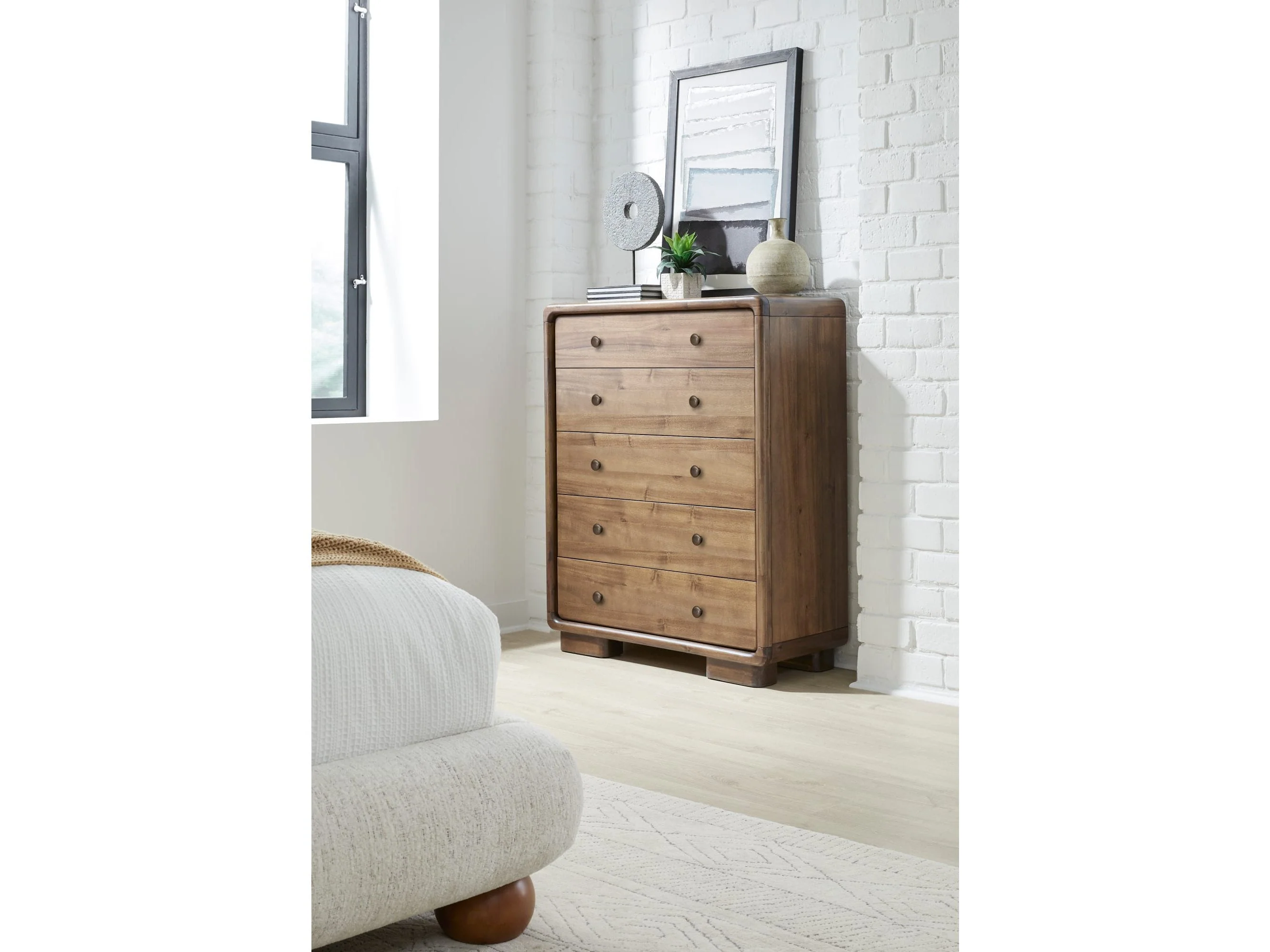 Boka Impala Five Drawer Acacia Wood Chest