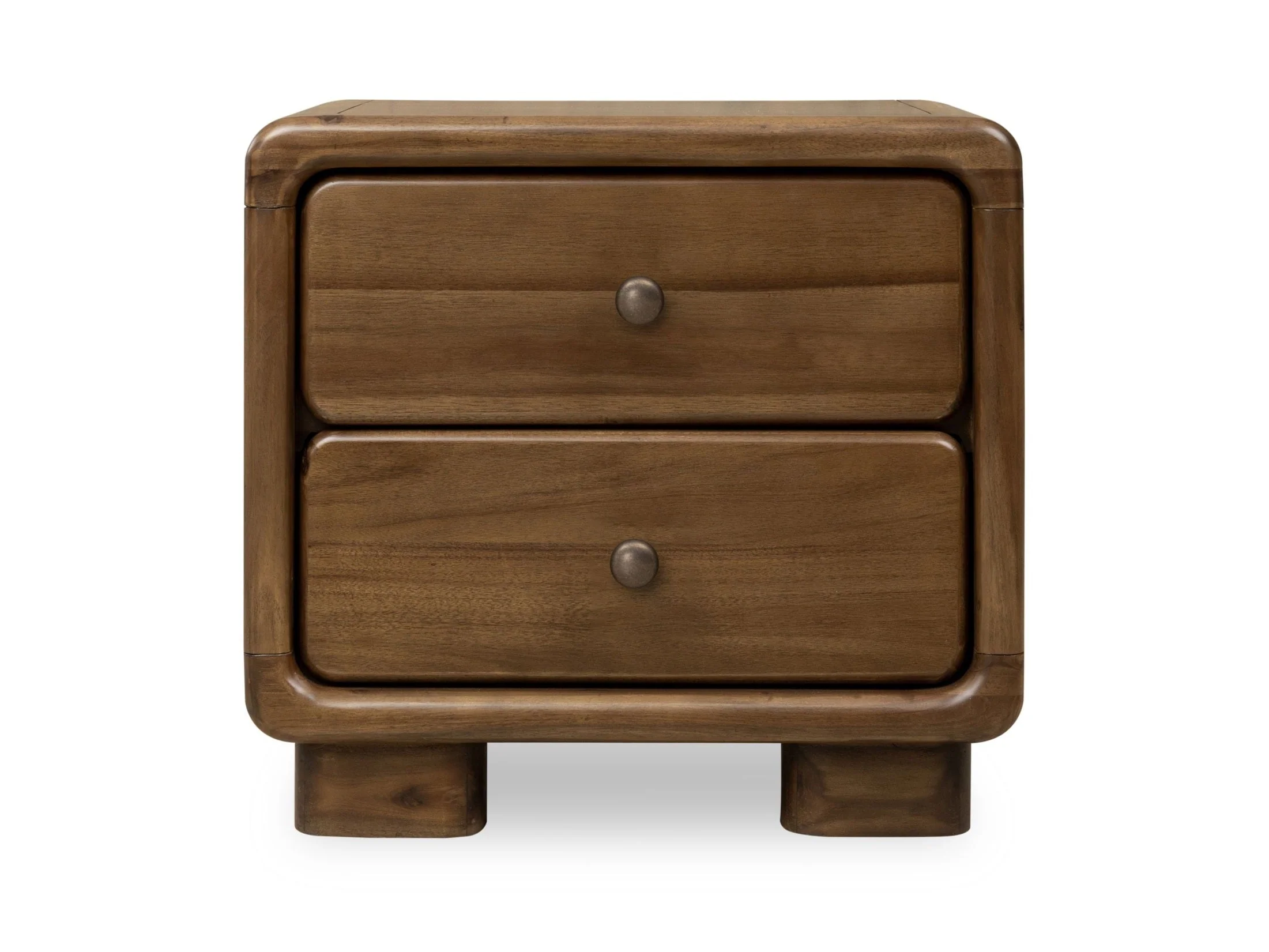 Boka Impala Two Drawer Acacia Wood Nightstand - Image 2