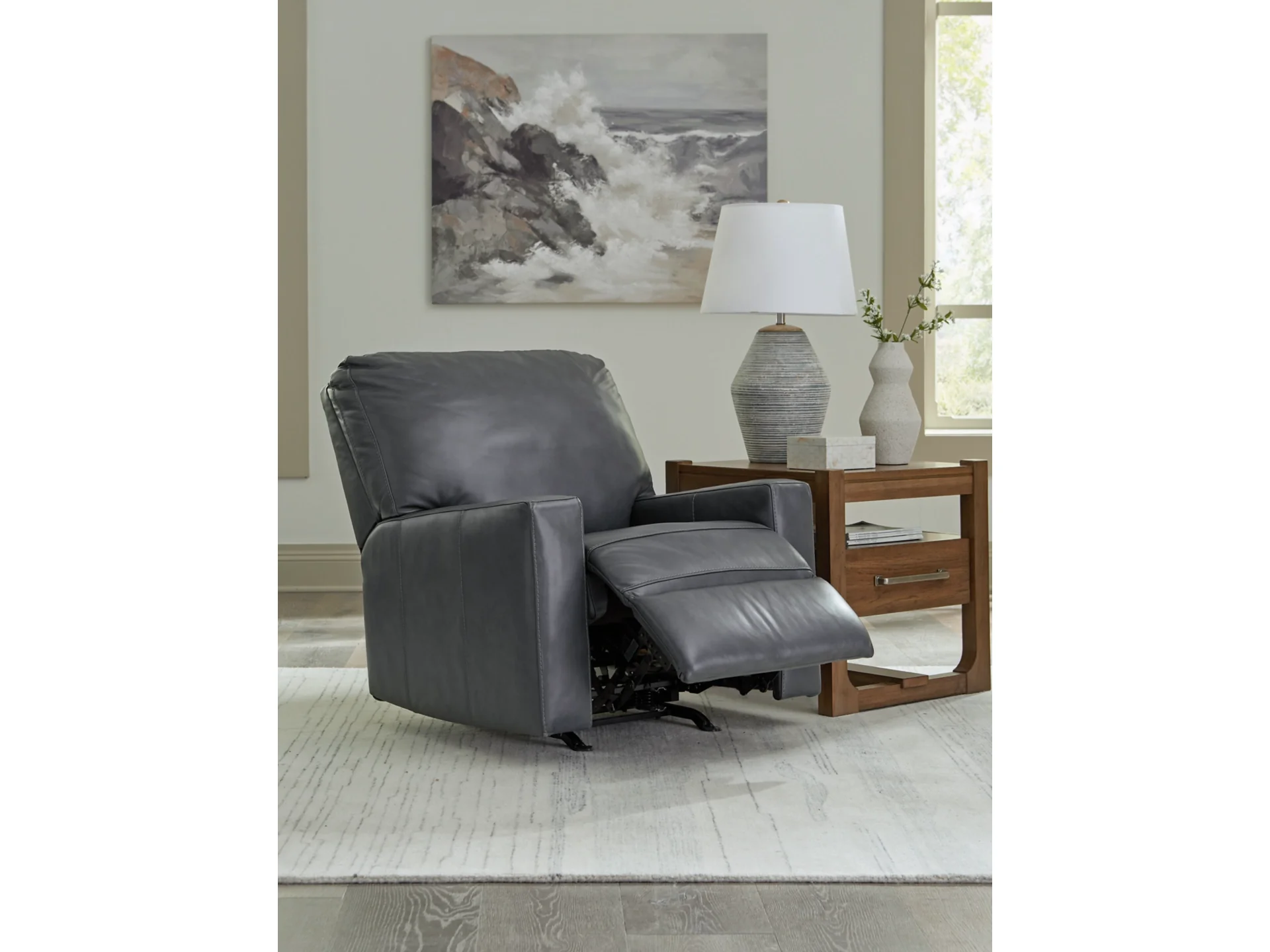 Bolsena Admiral Manual Leather Recliner - Image 6