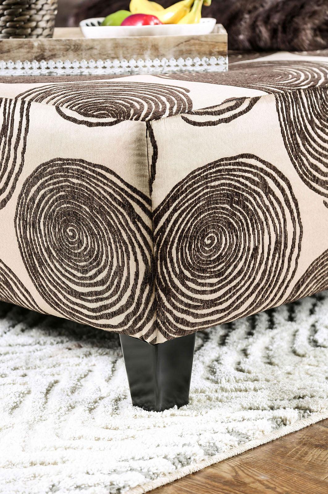 Bonaventura Brown/Pattern Ottoman - Image 3