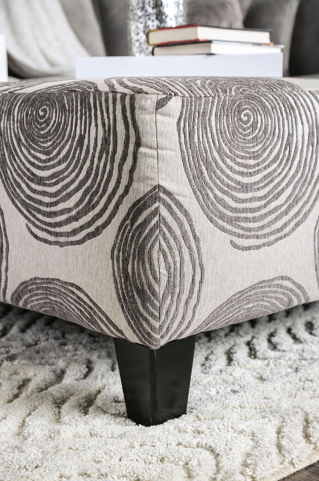 Bonaventura Gray/Pattern Ottoman - Image 3