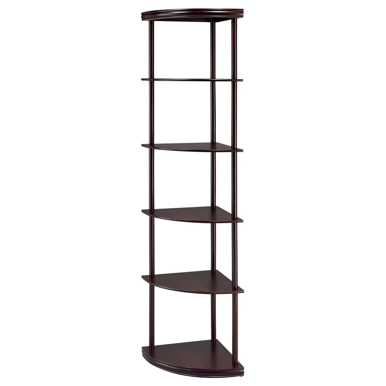 Bonwick Cappuccino 5-Shelf Corner Bookshelf - Image 4