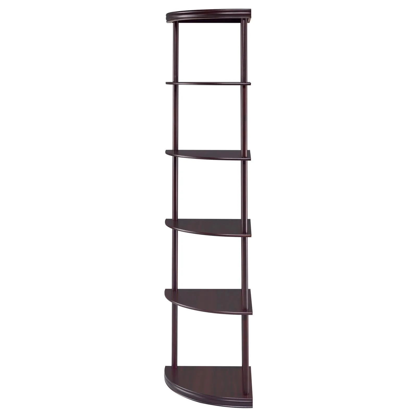 Bonwick Cappuccino 5-Shelf Corner Bookshelf - Image 5