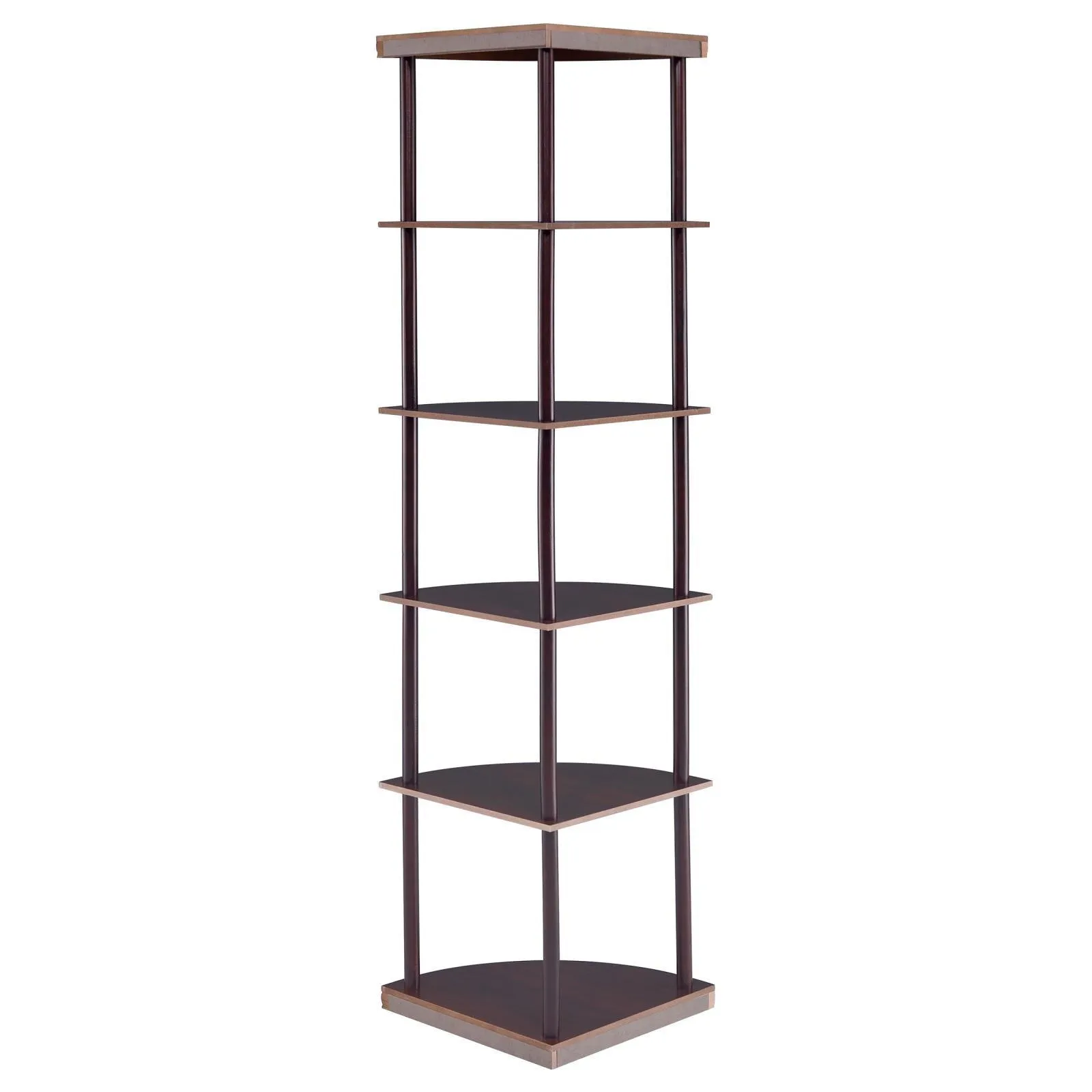 Bonwick Cappuccino 5-Shelf Corner Bookshelf - Image 7