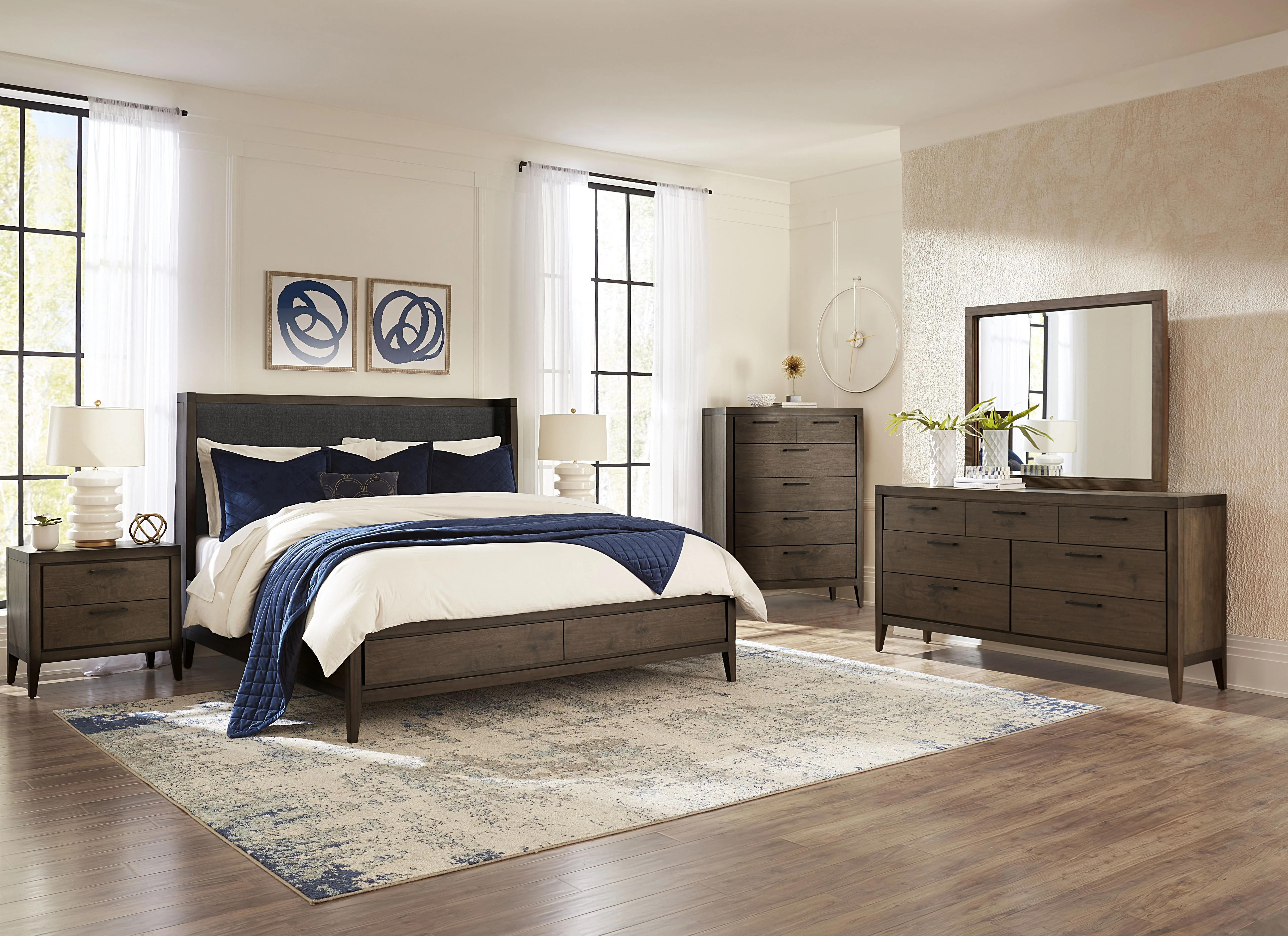 Boracay Five Drawer Walnut Chest in Wild Oats Brown - Image 4