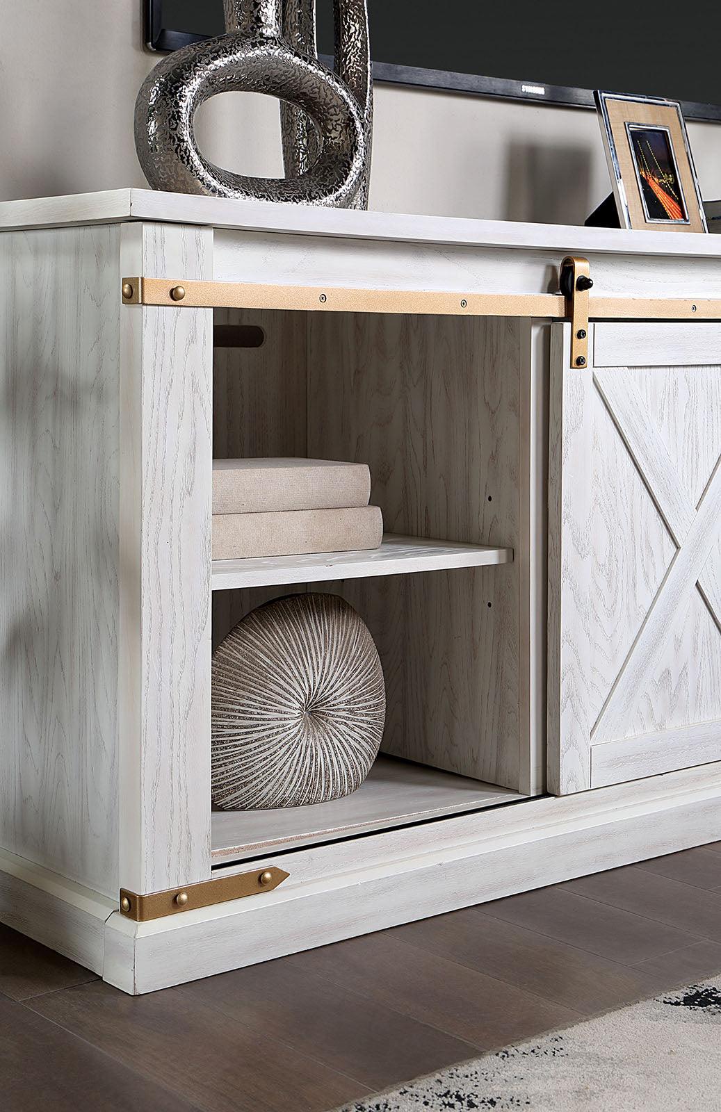 Borrego Antique White TV Console - Image 2