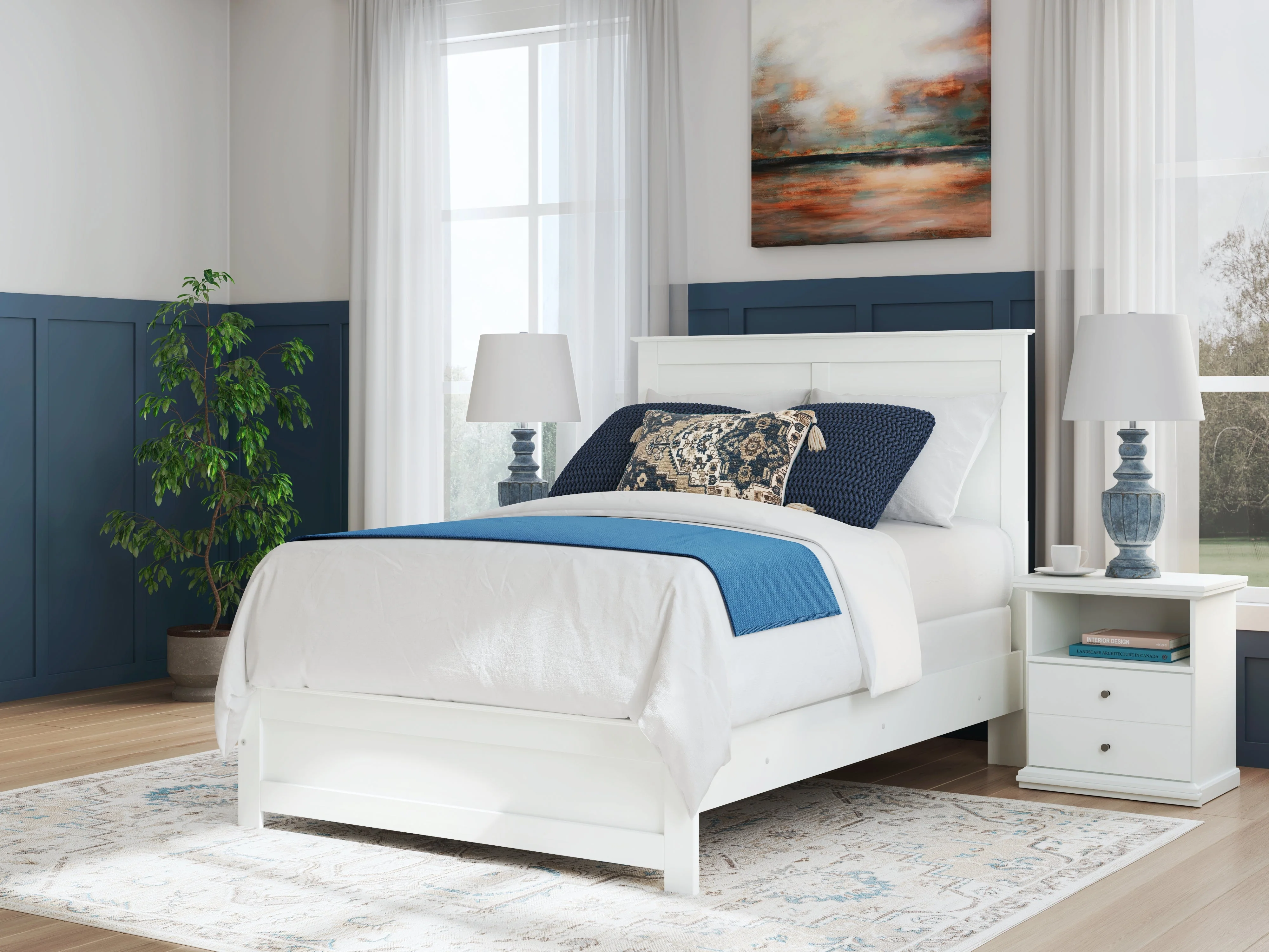 Bostwick Shoals Full Panel Bed with Dresser and Nightstand in White - Image 15