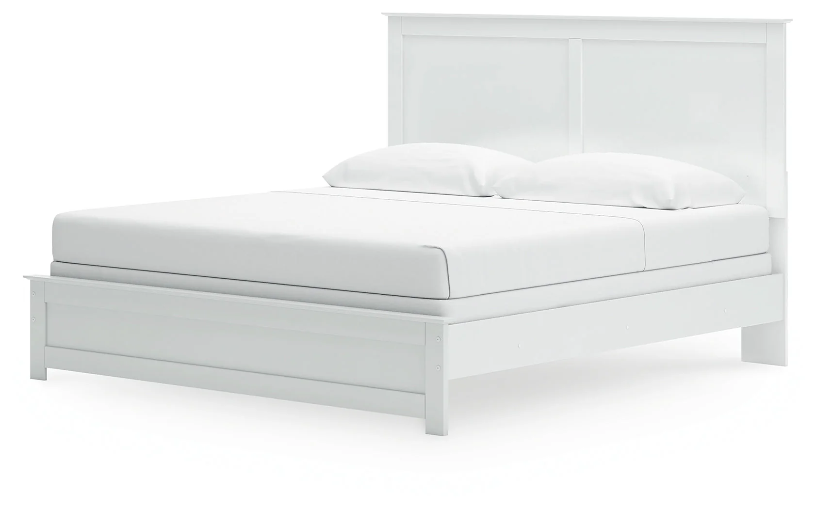 Bostwick Shoals King Panel Bed with Mirrored Dresser and 2 Nightstands in White - Image 16