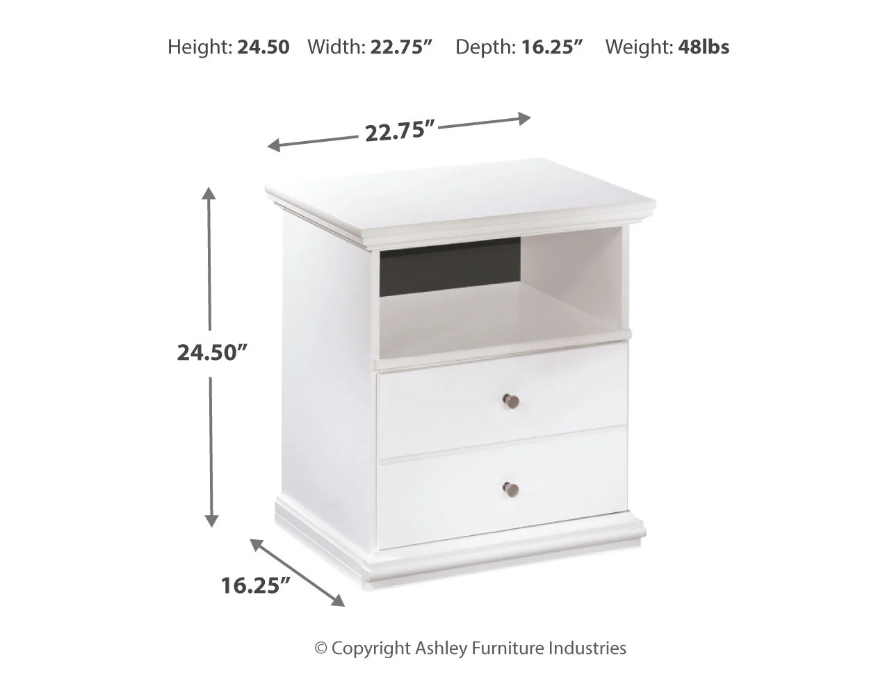 Bostwick Shoals King Panel Bed with Mirrored Dresser and 2 Nightstands in White - Image 4