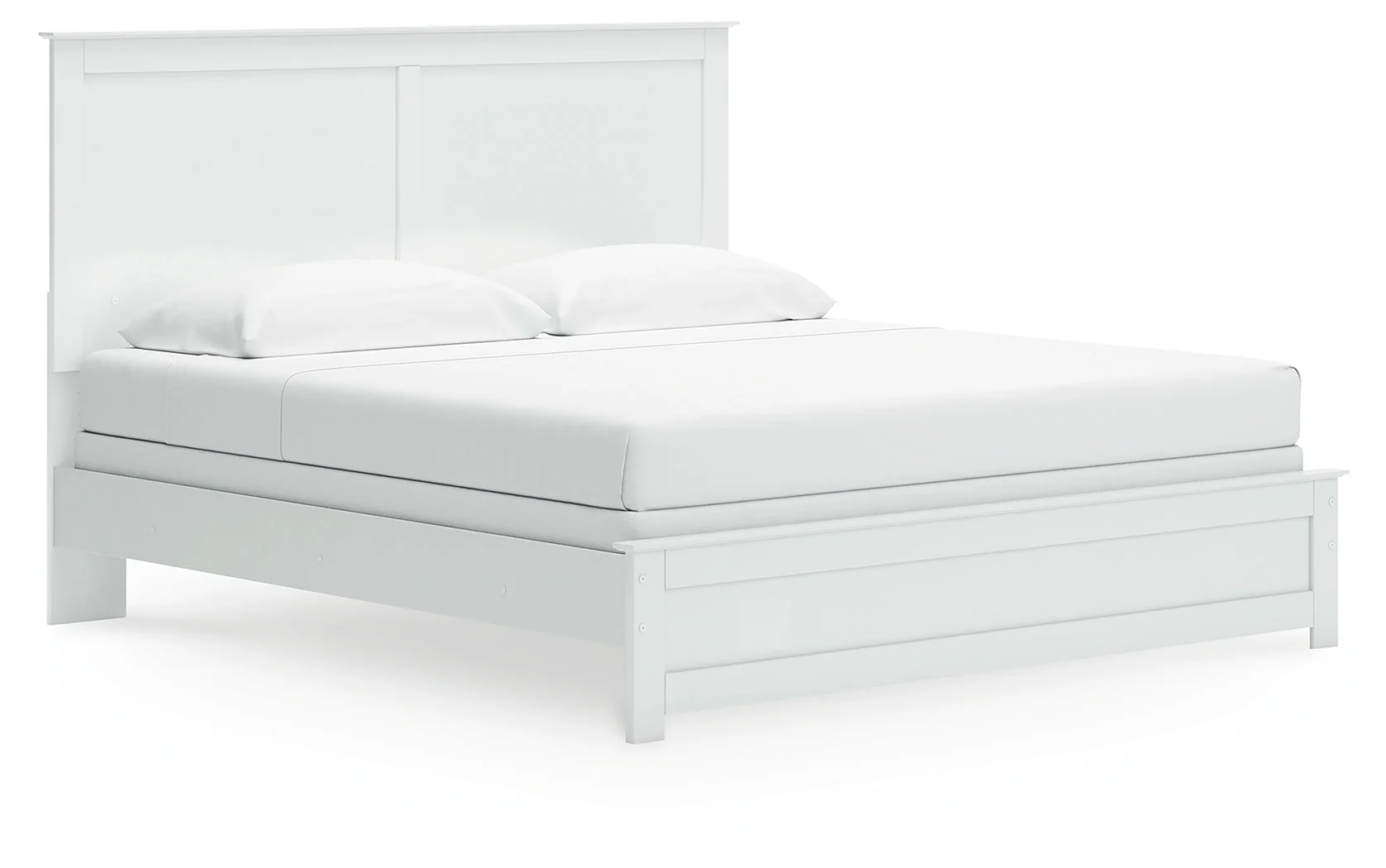 Bostwick Shoals King Panel Bed with Mirrored Dresser and Nightstand in White - Image 12
