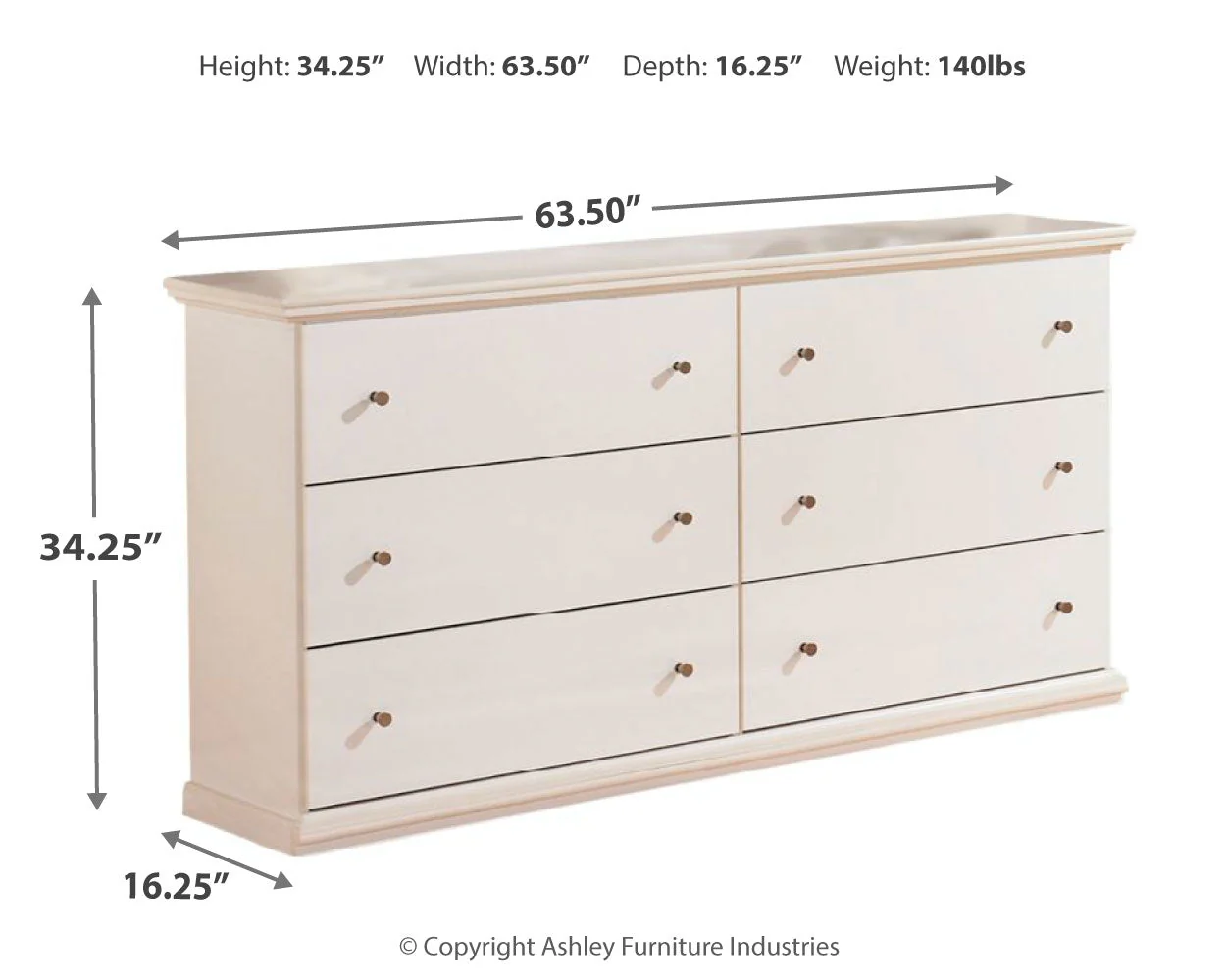Bostwick Shoals Queen Panel Bed with Dresser and Nightstand in White - Image 4