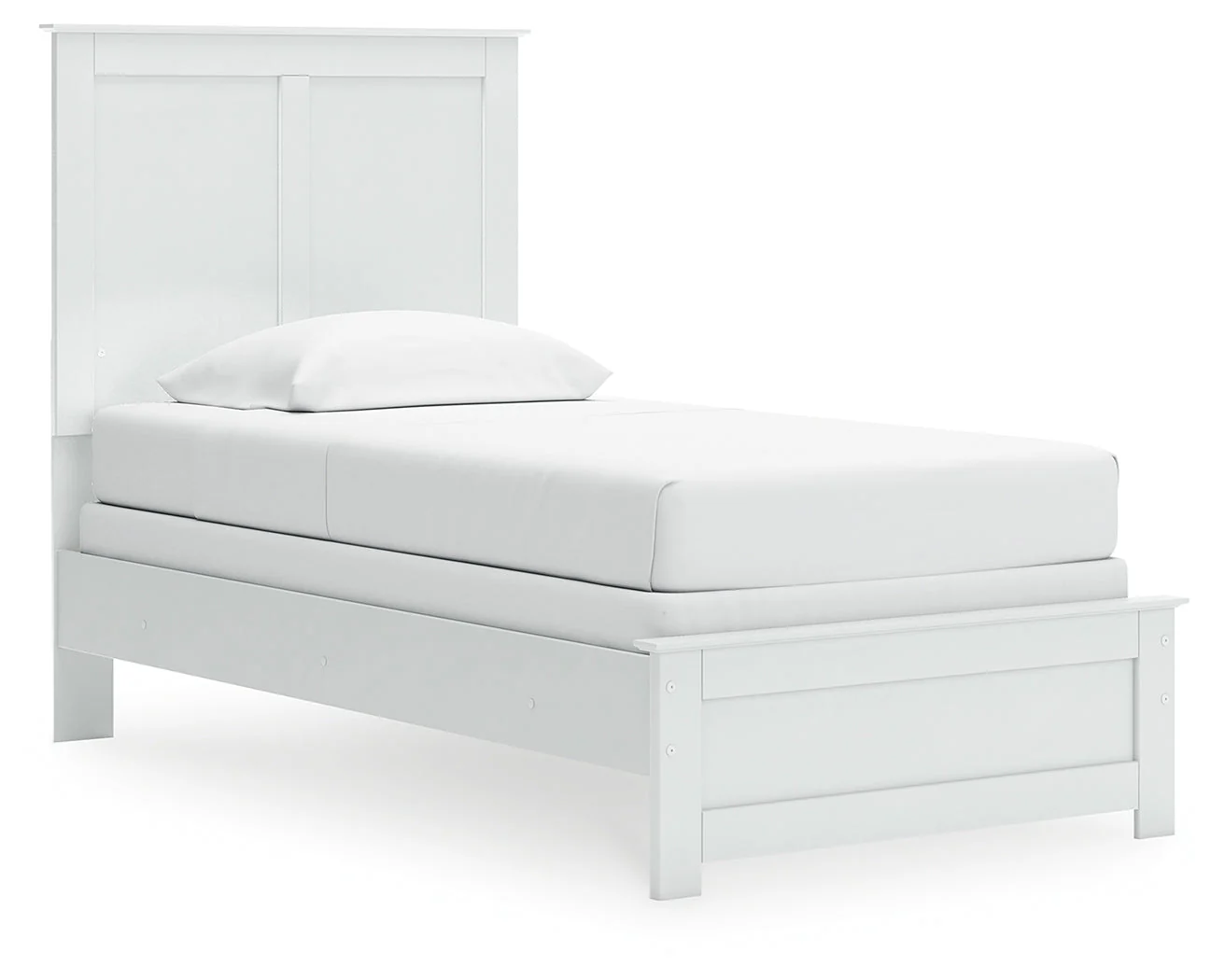 Bostwick Shoals Twin Panel Bed with Mirrored Dresser and 2 Nightstands in White - Image 3
