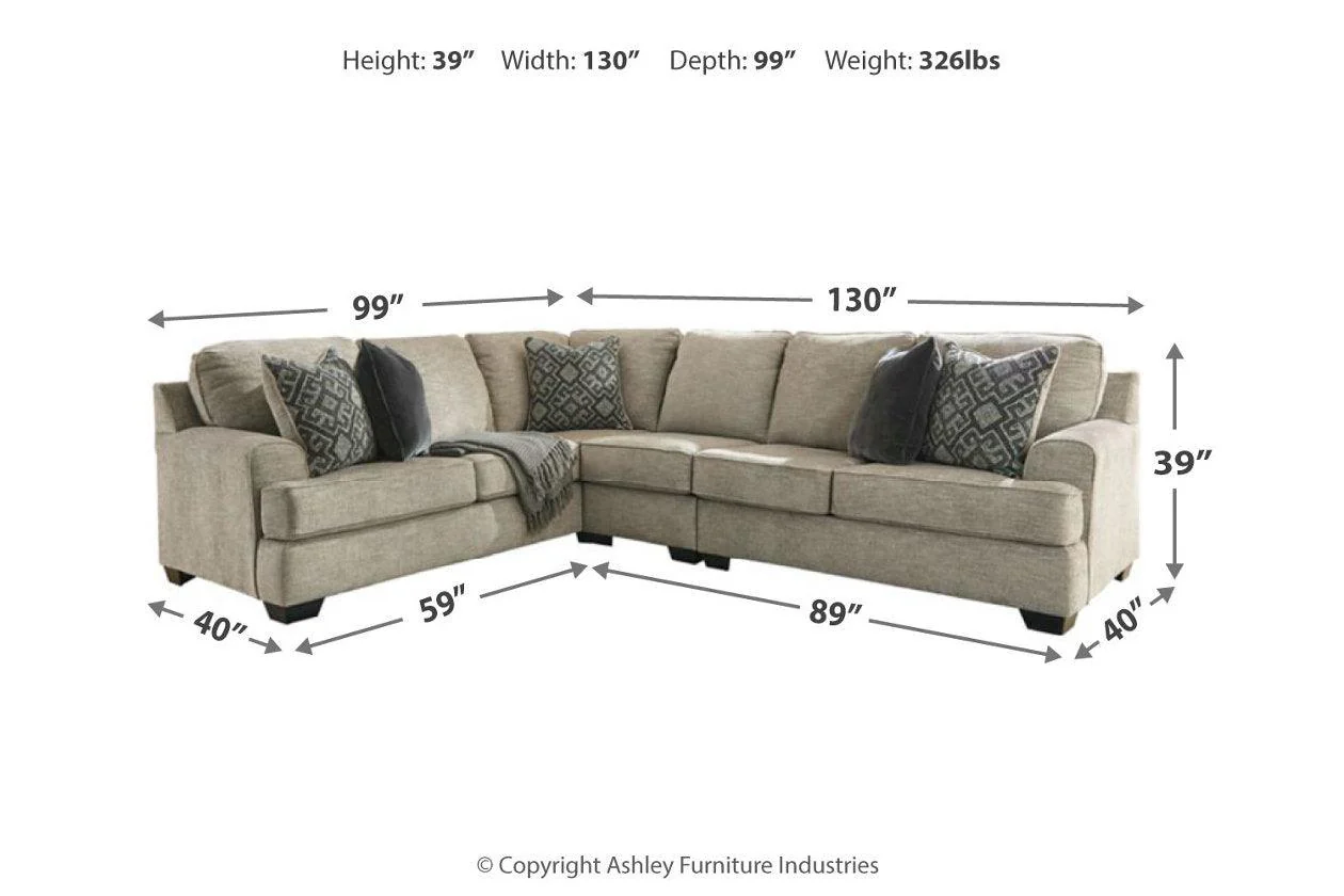 Bovarian Stone 3-Piece Left Arm Facing (LAF) Sectional - Image 3