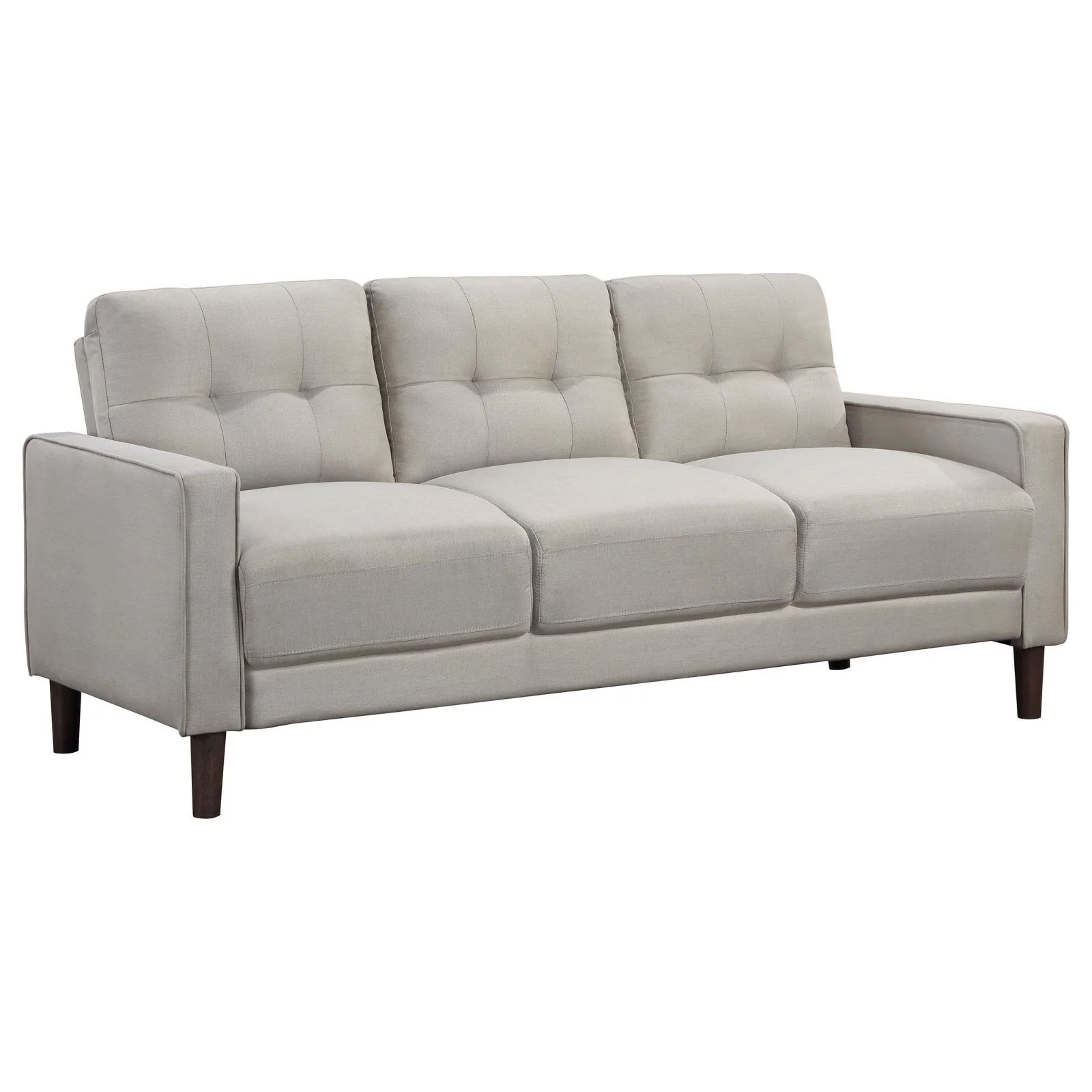 Bowen Beige 2-piece Upholstered Track Arms Tufted Sofa Set - Image 2