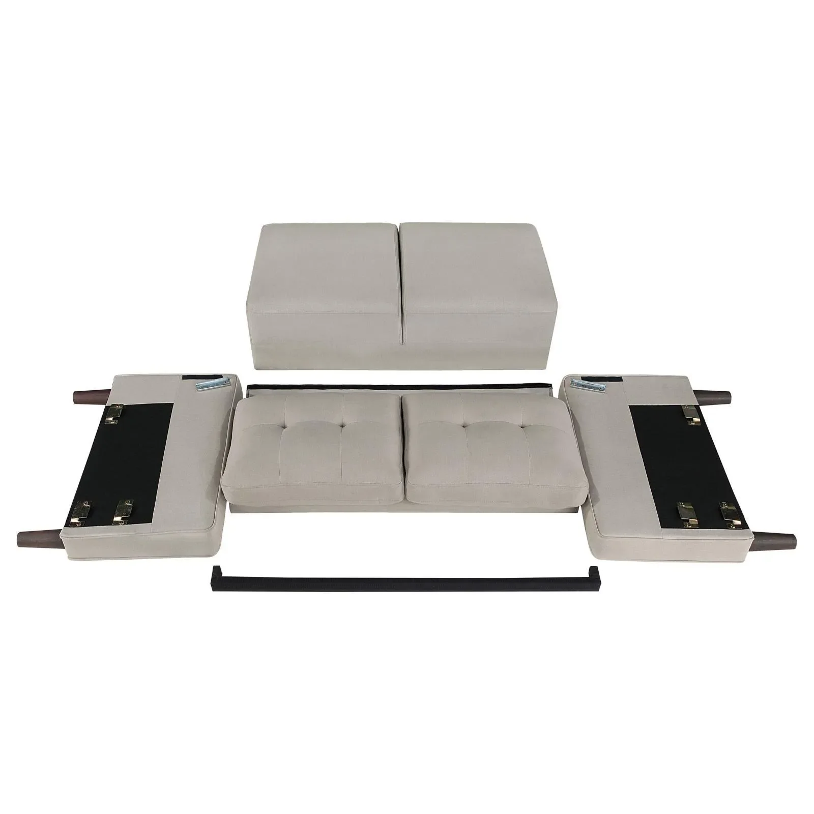 Bowen Beige 3-piece Upholstered Track Arms Tufted Sofa Set - Image 11