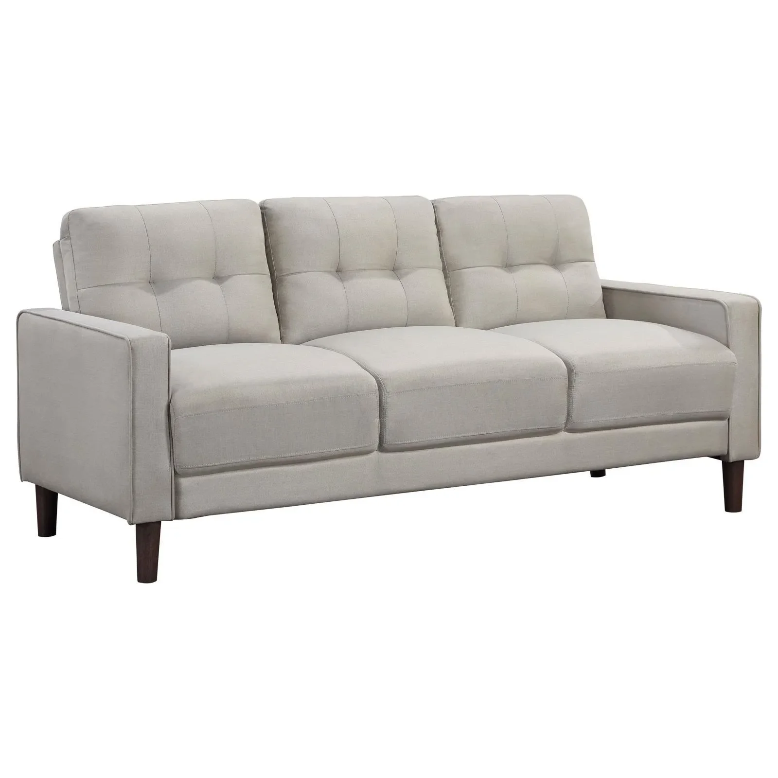 Bowen Beige 3-piece Upholstered Track Arms Tufted Sofa Set - Image 2