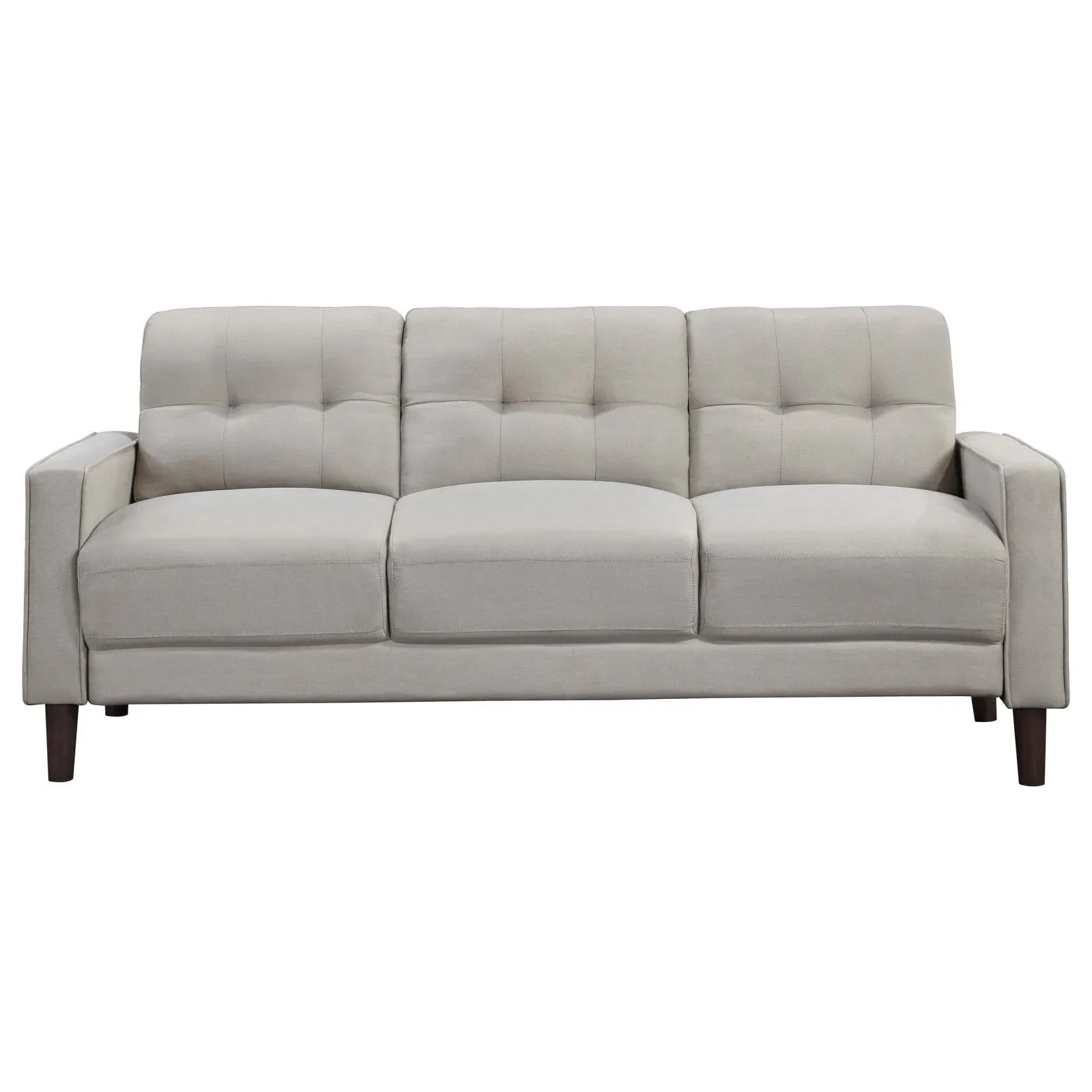 Bowen Beige 3-piece Upholstered Track Arms Tufted Sofa Set - Image 3