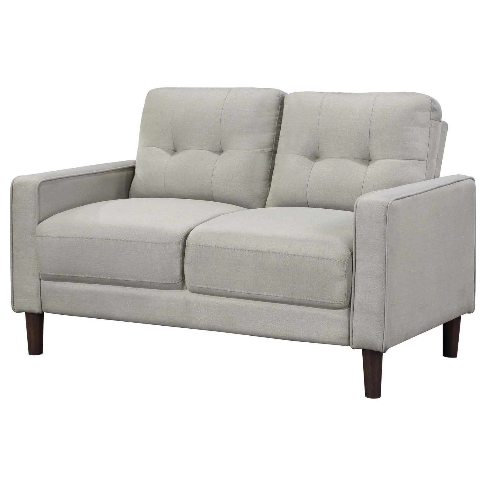 Bowen Beige Upholstered Track Arms Tufted Loveseat - Image 3