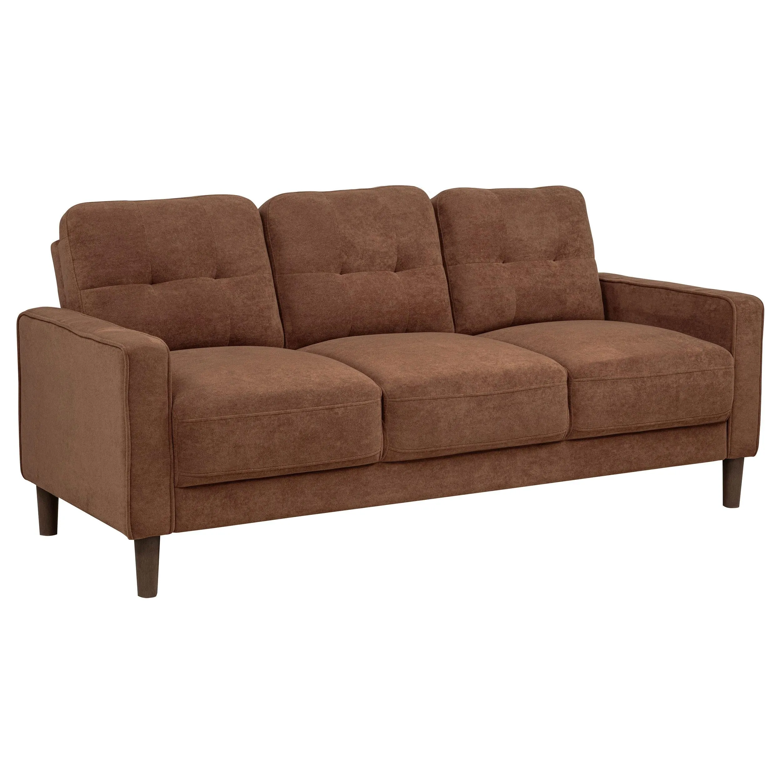 Bowen II 3-piece Rust Fabric Upholstered Track Arm Sofa Set - Image 2