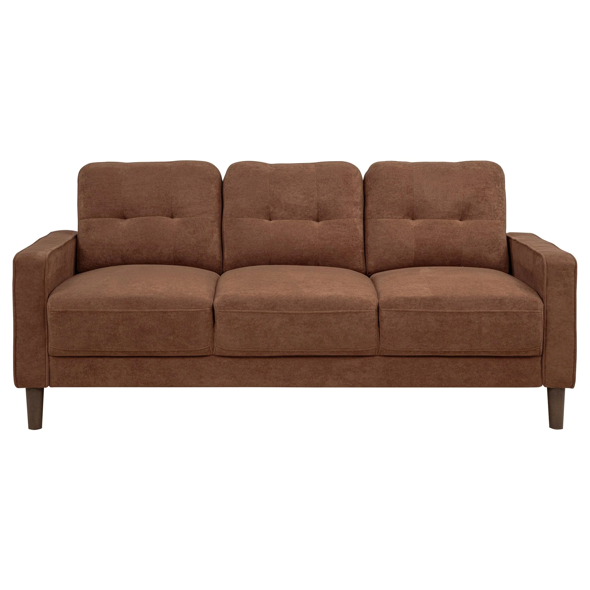 Bowen II 3-piece Rust Fabric Upholstered Track Arm Sofa Set - Image 3