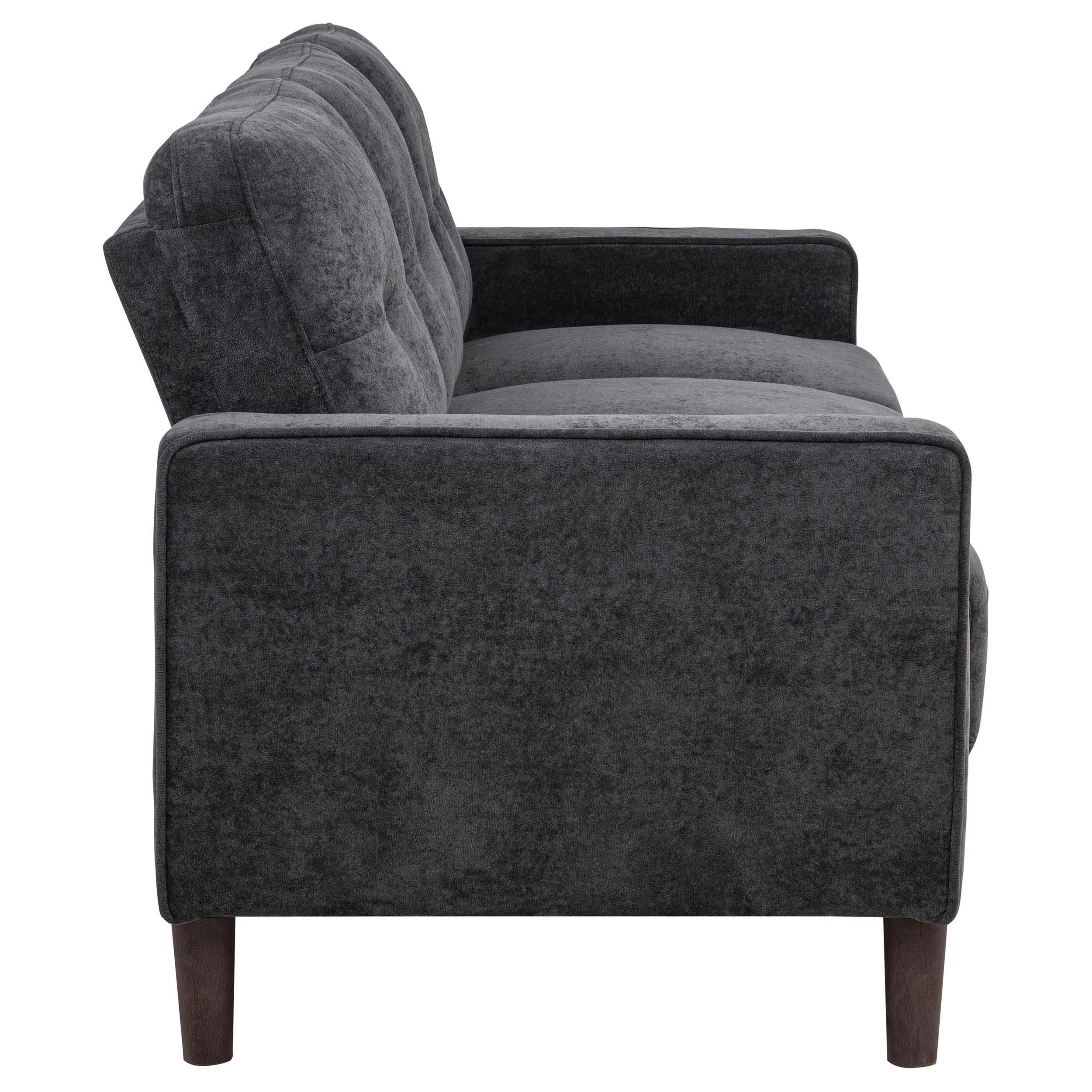 Bowen II 3-piece Steel Grey Fabric Upholstered Track Arm Sofa Set - Image 5