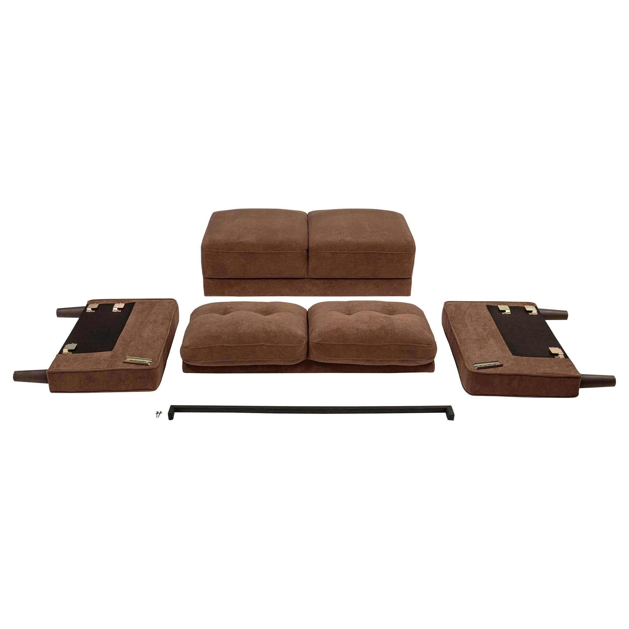 Bowen II Rust Fabric Upholstered Track Arm Loveseat - Image 8