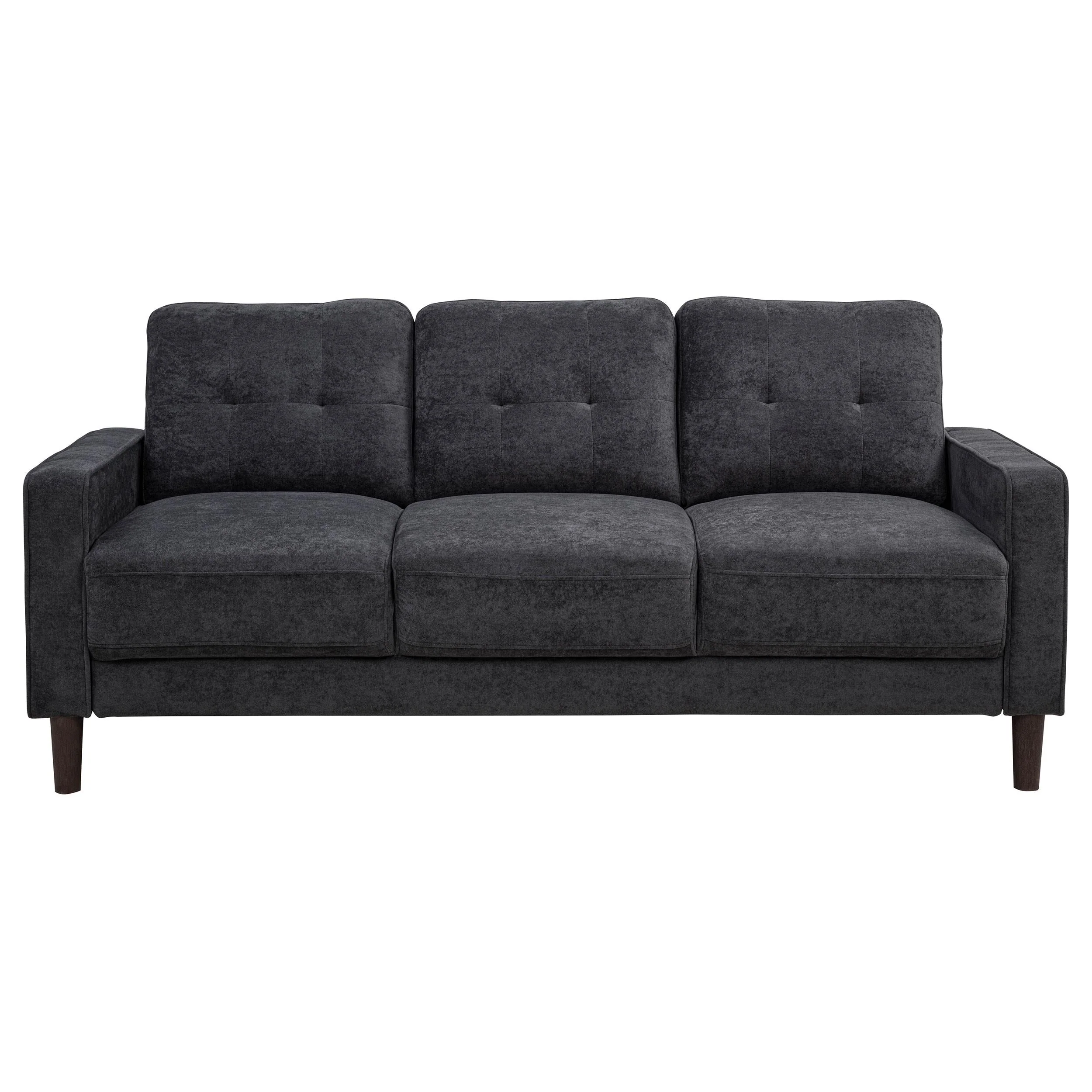 Bowen II Steel Grey Fabric Upholstered Track Arm Sofa - Image 2