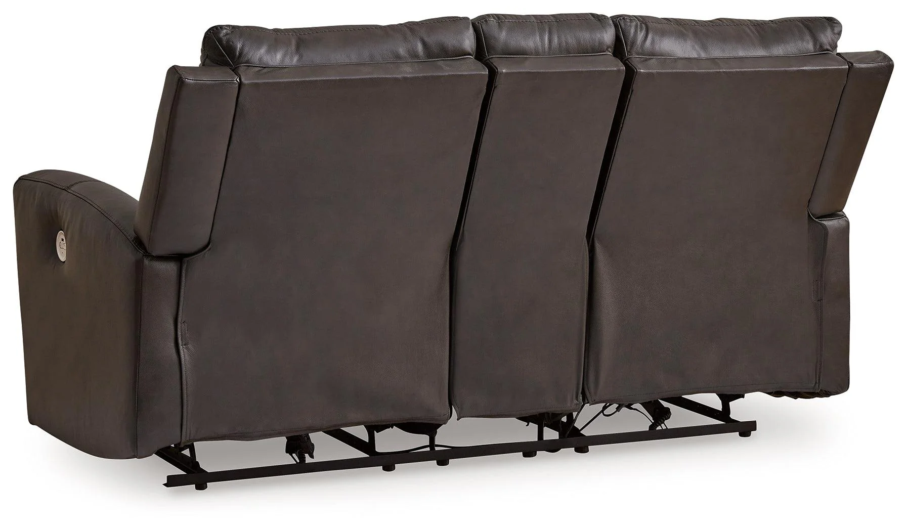 Boxmere Storm Leather Power Reclining Loveseat with Console - Image 6