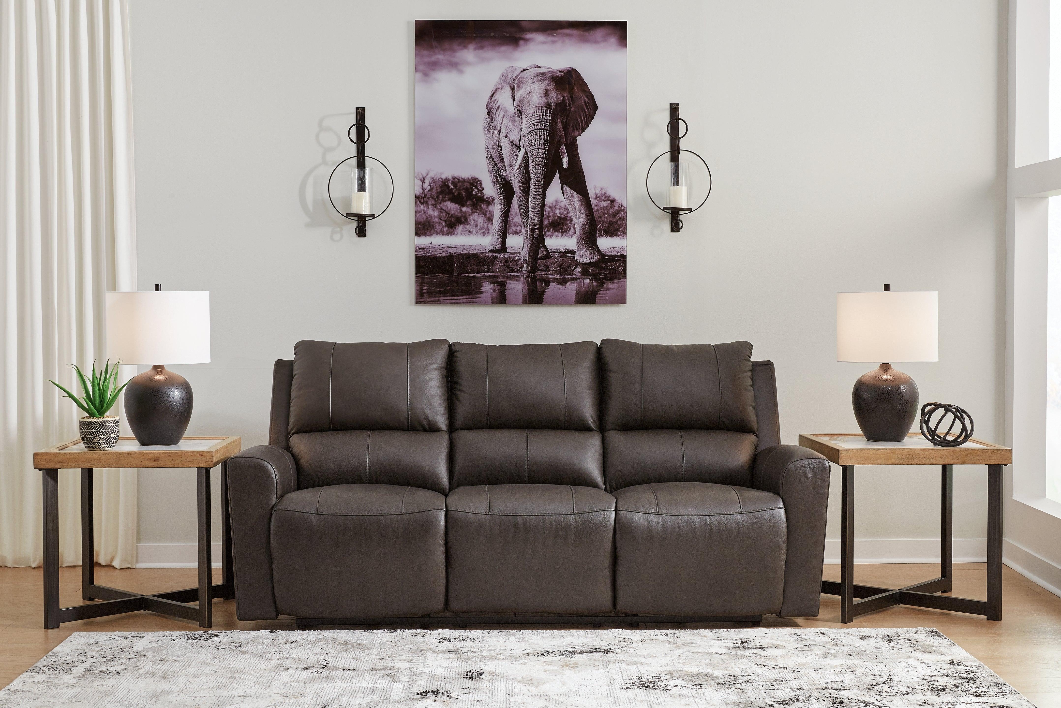 Boxmere Storm Leather Power Reclining Sofa