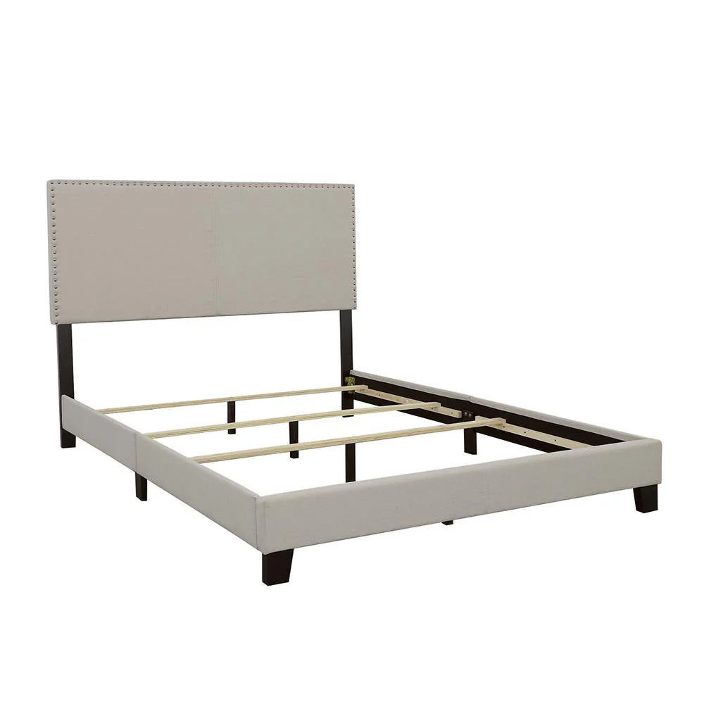 Boyd California King Upholstered Bed with Nailhead Trim Ivory - Image 2