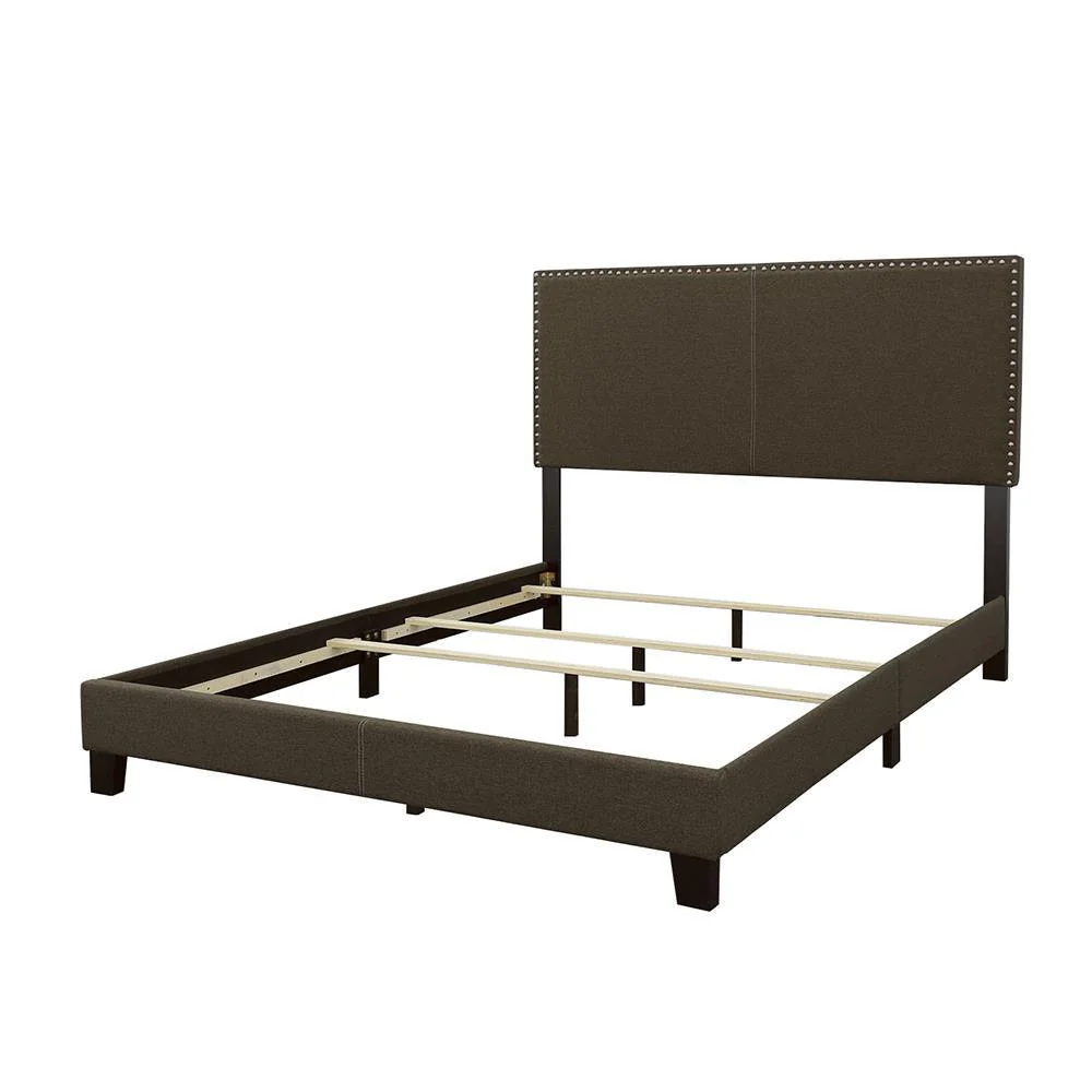 Boyd Charcoal Queen Upholstered Bed with Nailhead Trim - Image 5