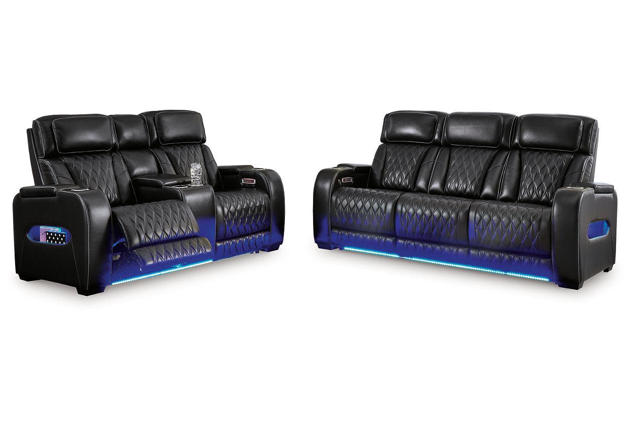 Boyington Black Power Reclining Sofa & Loveseat - Image 3