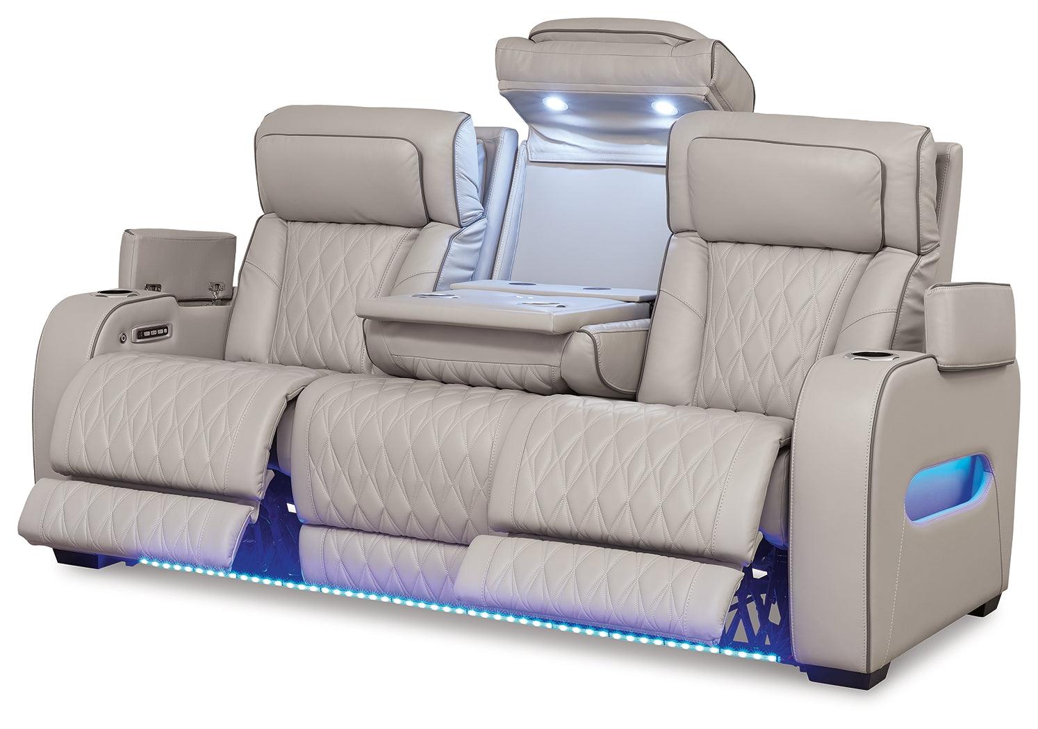 Boyington Gray Power Reclining Sofa - Image 4