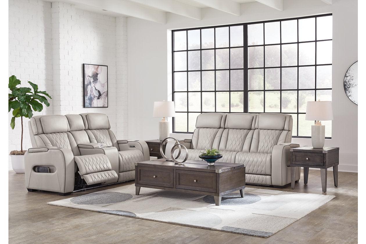 Boyington Gray Power Reclining Sofa & Loveseat - Image 2